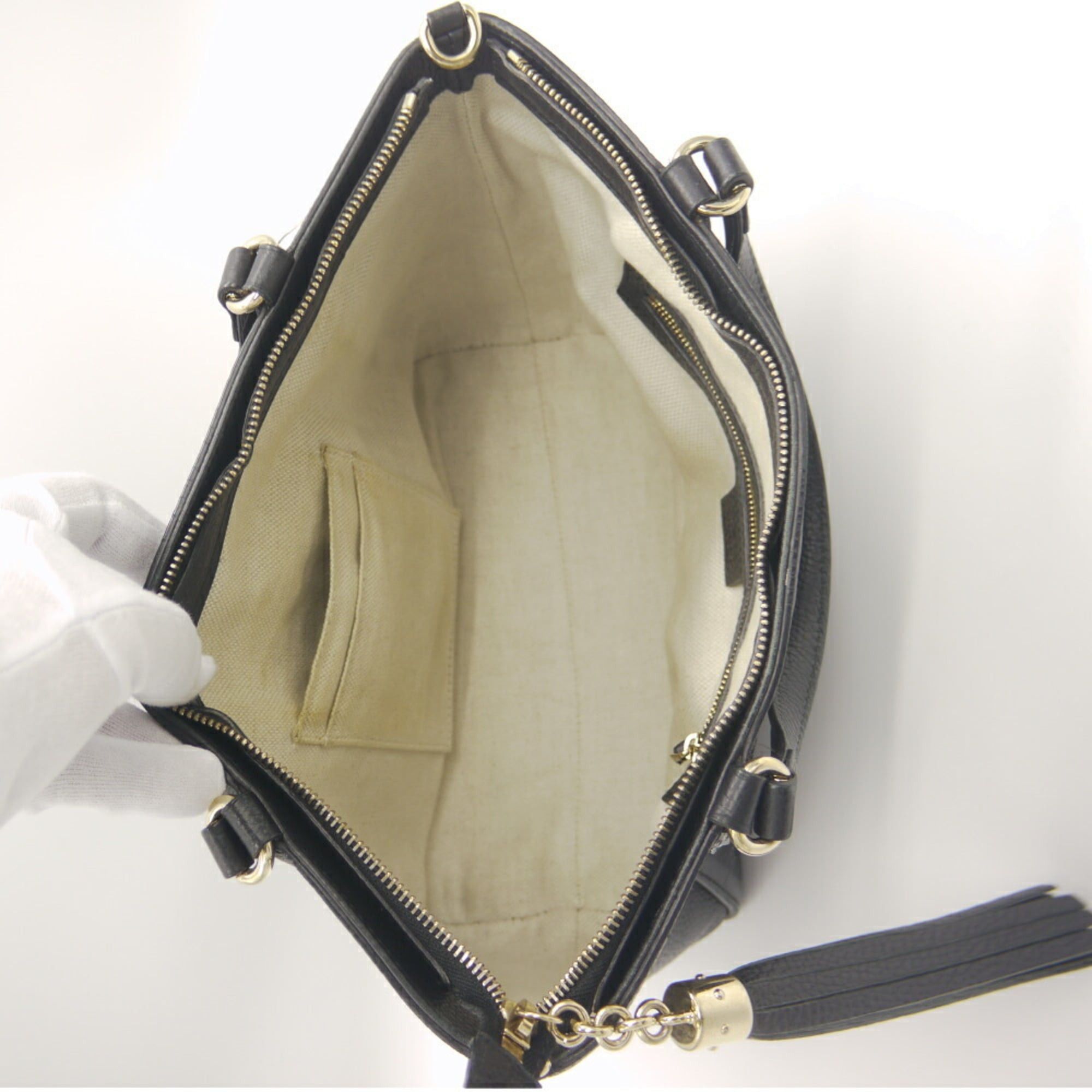 Gucci GUCCI Soho Handbag Shoulder Bag Interlocking G 369176 520981 Black Size ONE SIZE - 7 Thumbnail