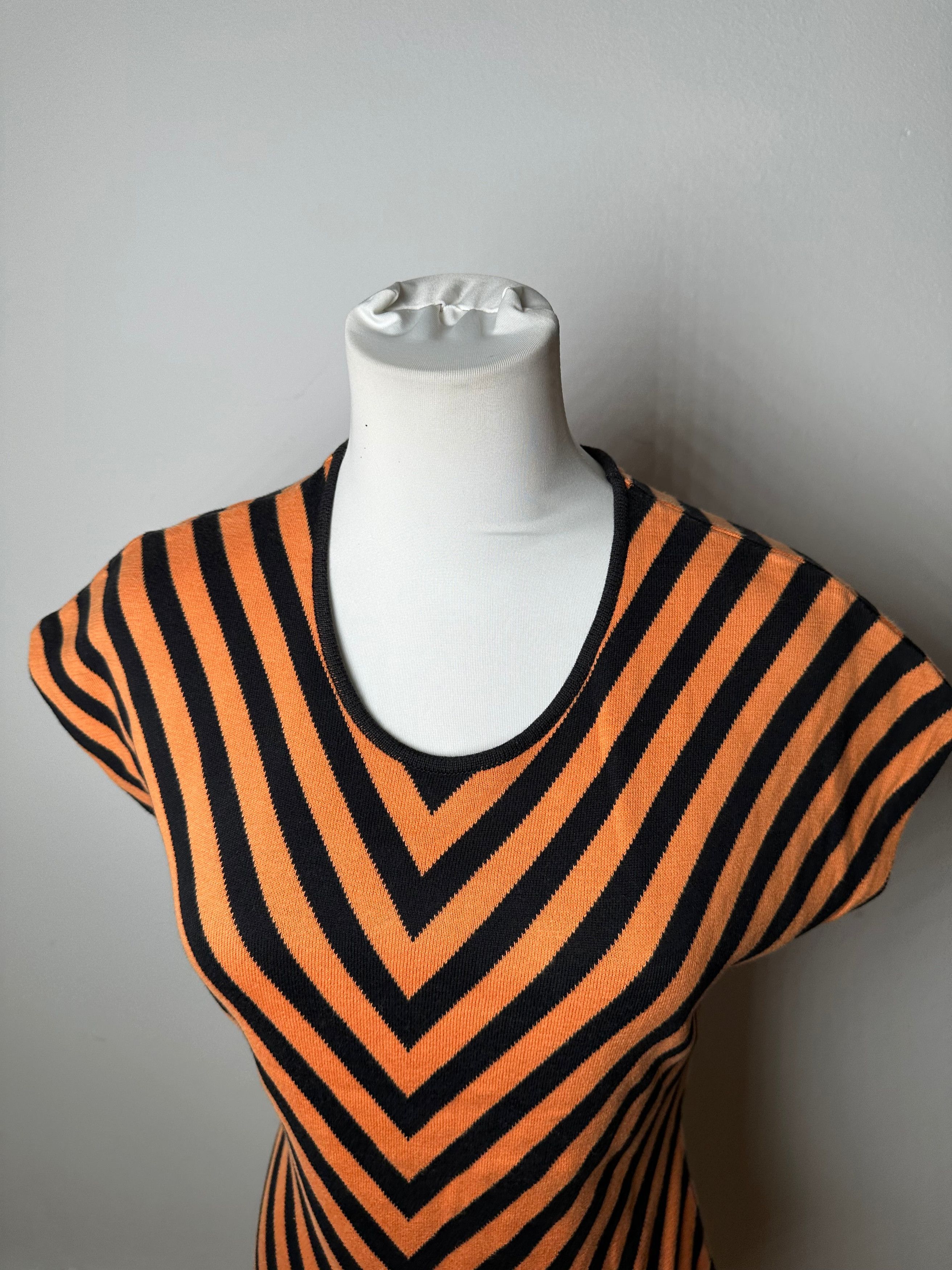 Givenchy Vintage Chevron Striped Sleeveless Top Orange Black M Size M / US 6-8 / IT 42-44 - 11 Thumbnail