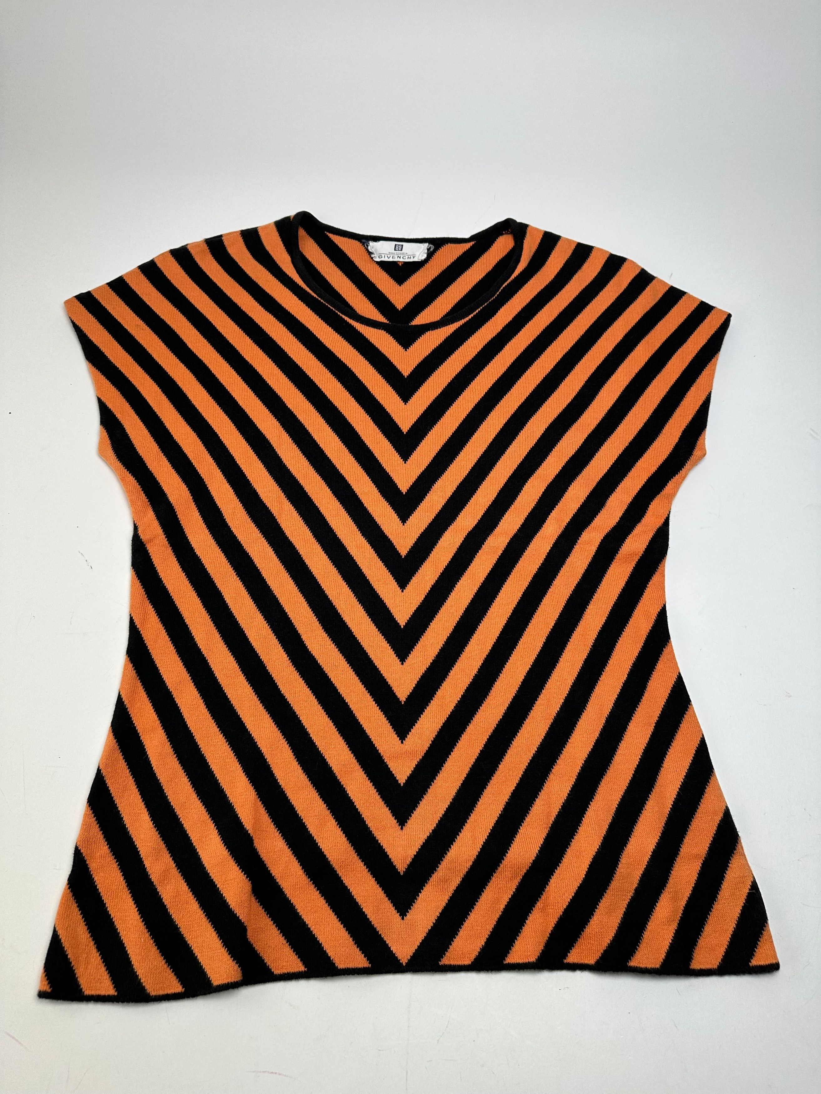 Givenchy Vintage Chevron Striped Sleeveless Top Orange Black M Size M / US 6-8 / IT 42-44 - 5 Thumbnail