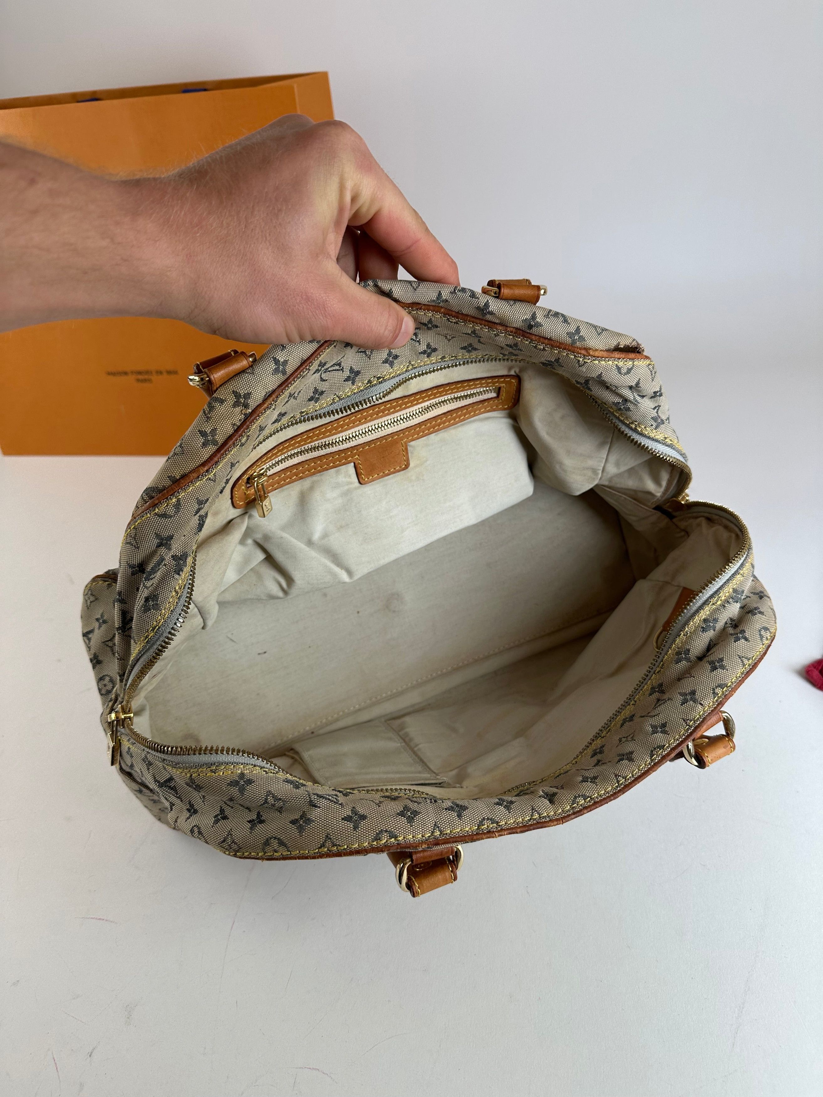 Louis Vuitton Vintage Monogram Mini Lin Canvas Handbag Beige Brown Size ONE SIZE - 3 Thumbnail