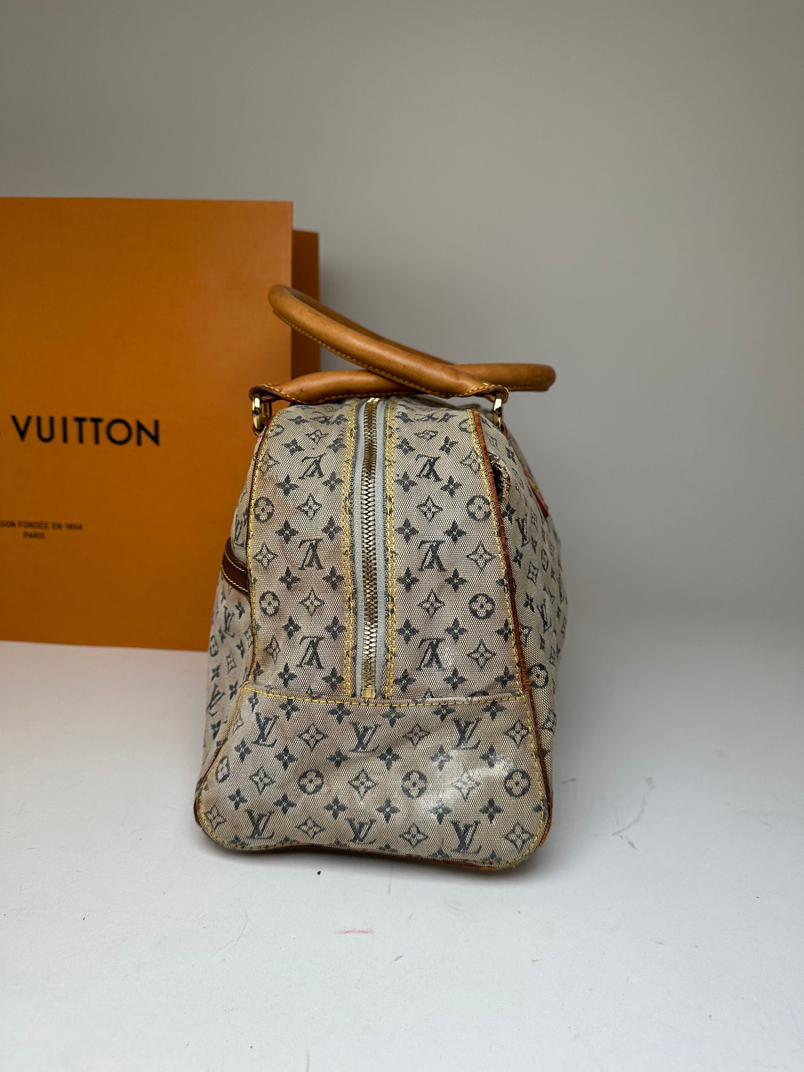 Louis Vuitton Vintage Monogram Mini Lin Canvas Handbag Beige Brown Size ONE SIZE - 10 Thumbnail