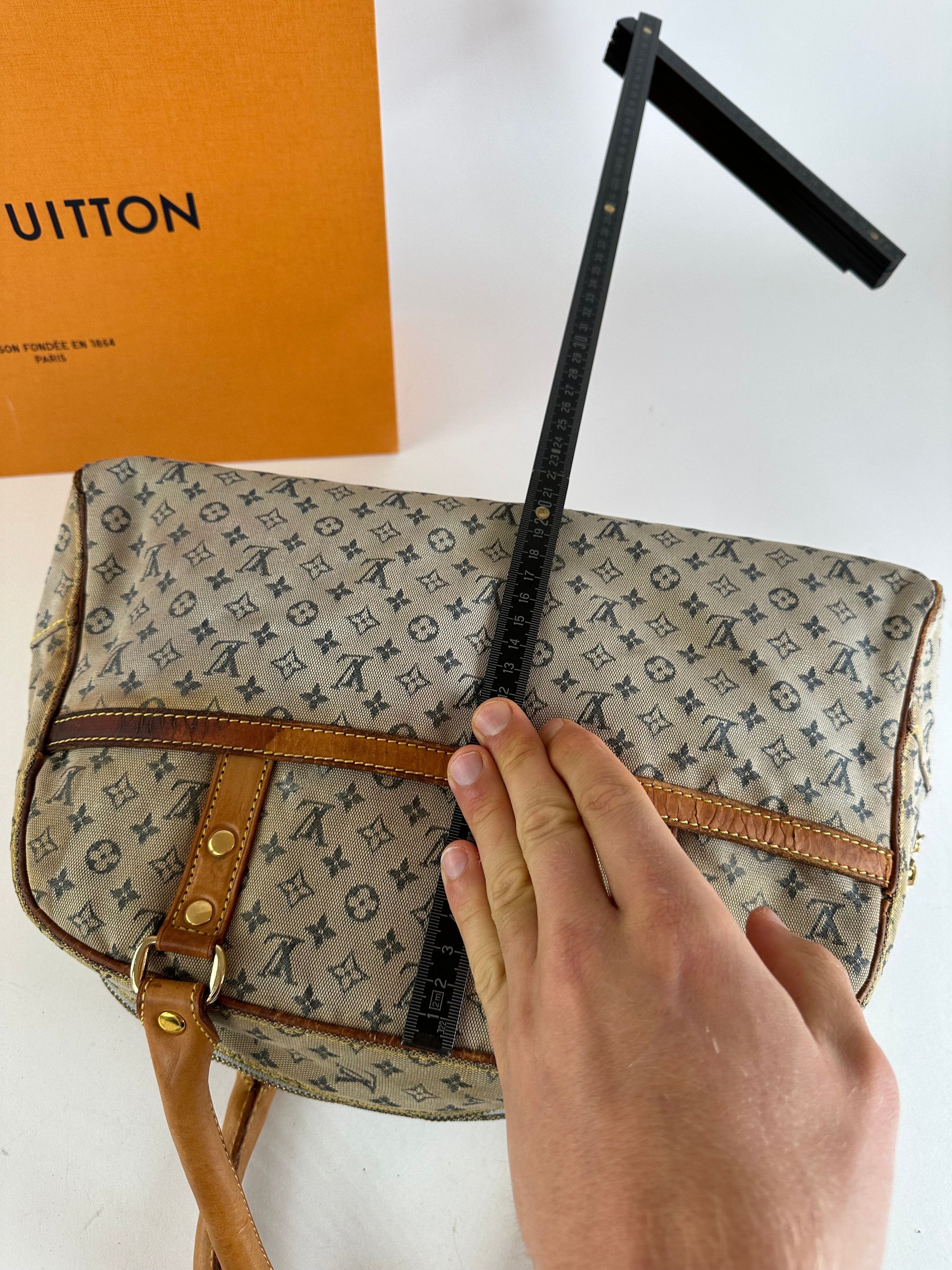 Louis Vuitton Vintage Monogram Mini Lin Canvas Handbag Beige Brown Size ONE SIZE - 12 Thumbnail