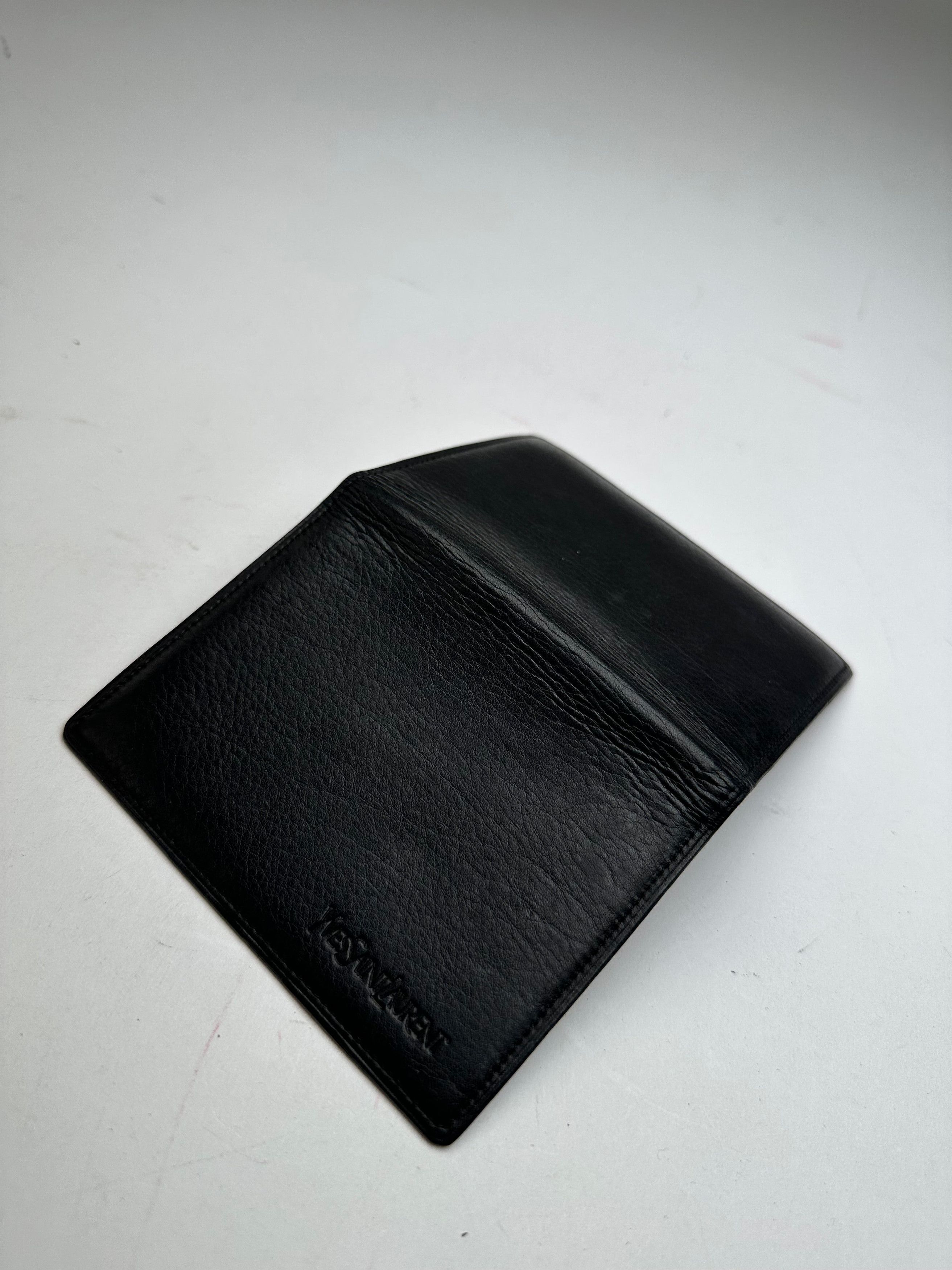 Yves Saint Laurent Vintage Grained Leather Bifold Card Holder Black Size ONE SIZE - 3 Thumbnail