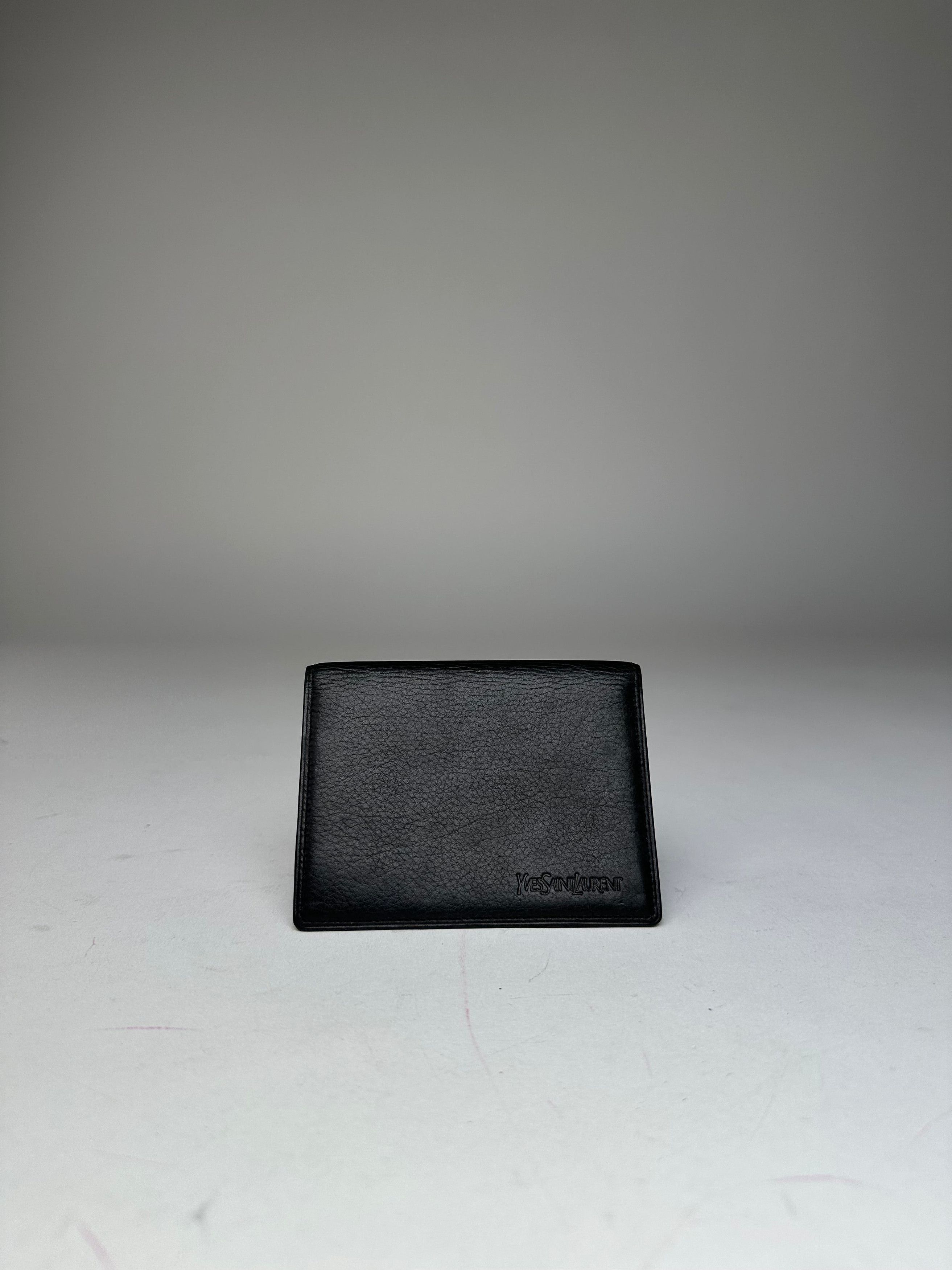 Yves Saint Laurent Vintage Grained Leather Bifold Card Holder Black Size ONE SIZE - 8 Thumbnail