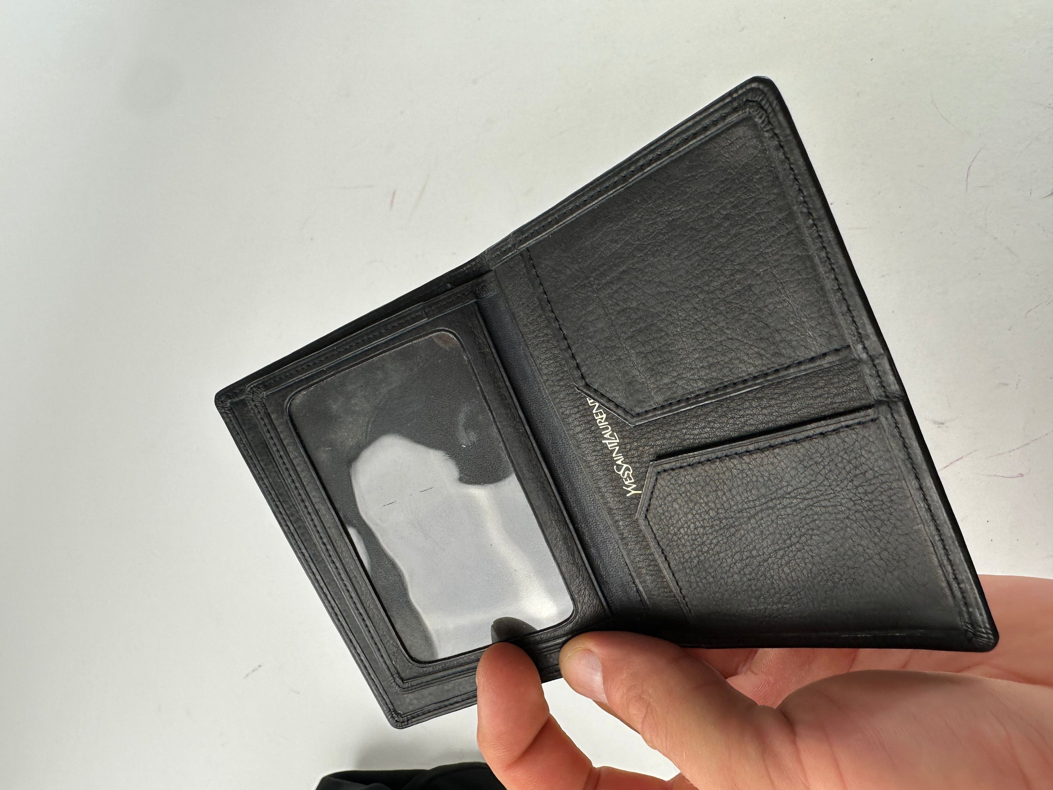 Yves Saint Laurent Vintage Grained Leather Bifold Card Holder Black Size ONE SIZE - 5 Thumbnail