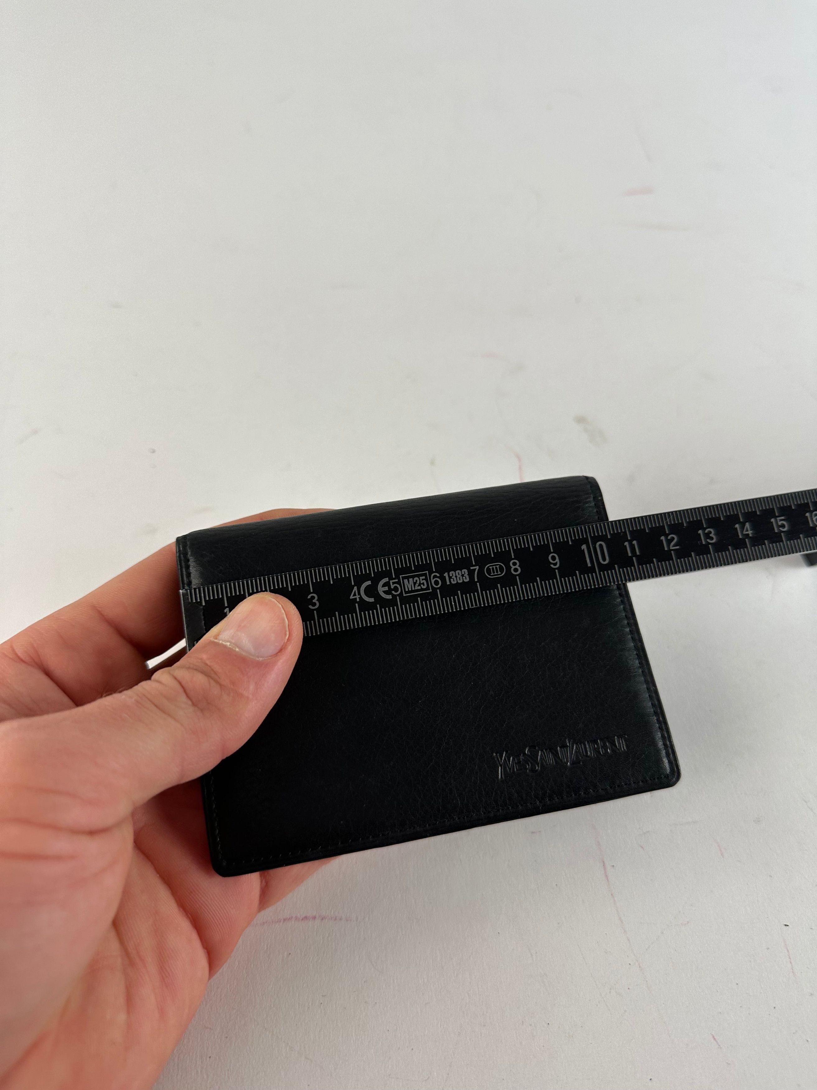 Yves Saint Laurent Vintage Grained Leather Bifold Card Holder Black Size ONE SIZE - 6 Thumbnail
