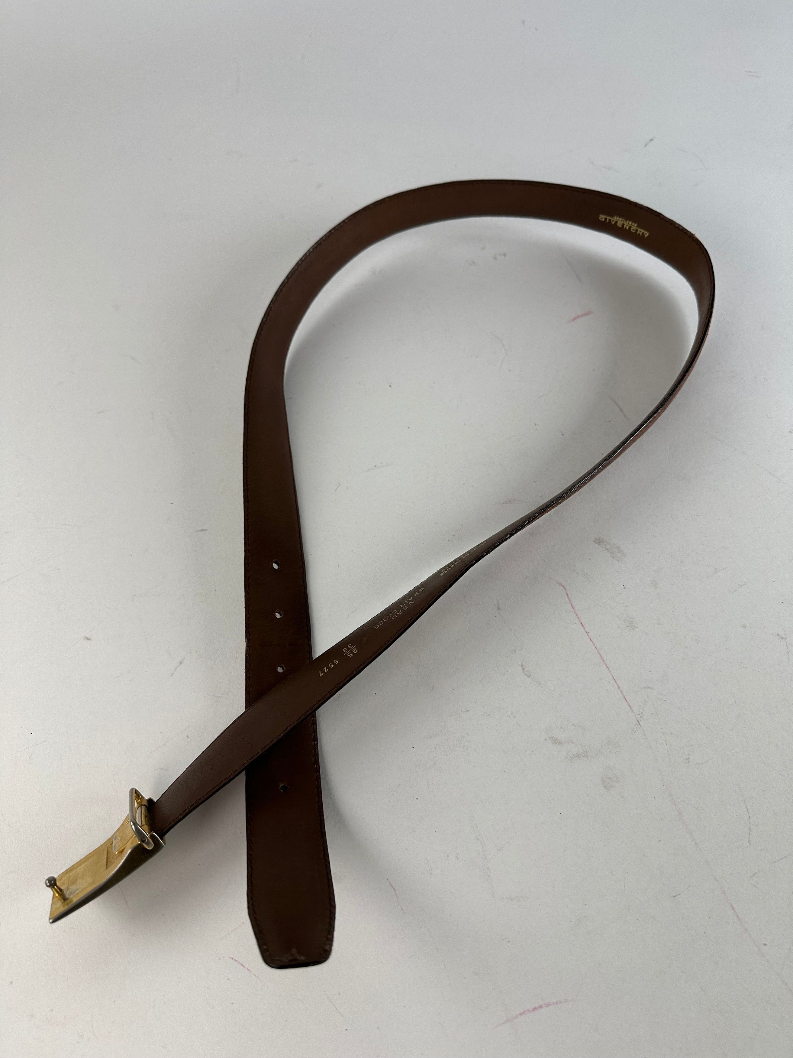 Givenchy Vintage Gentleman Leather Belt Brown Size ONE SIZE - 6 Thumbnail