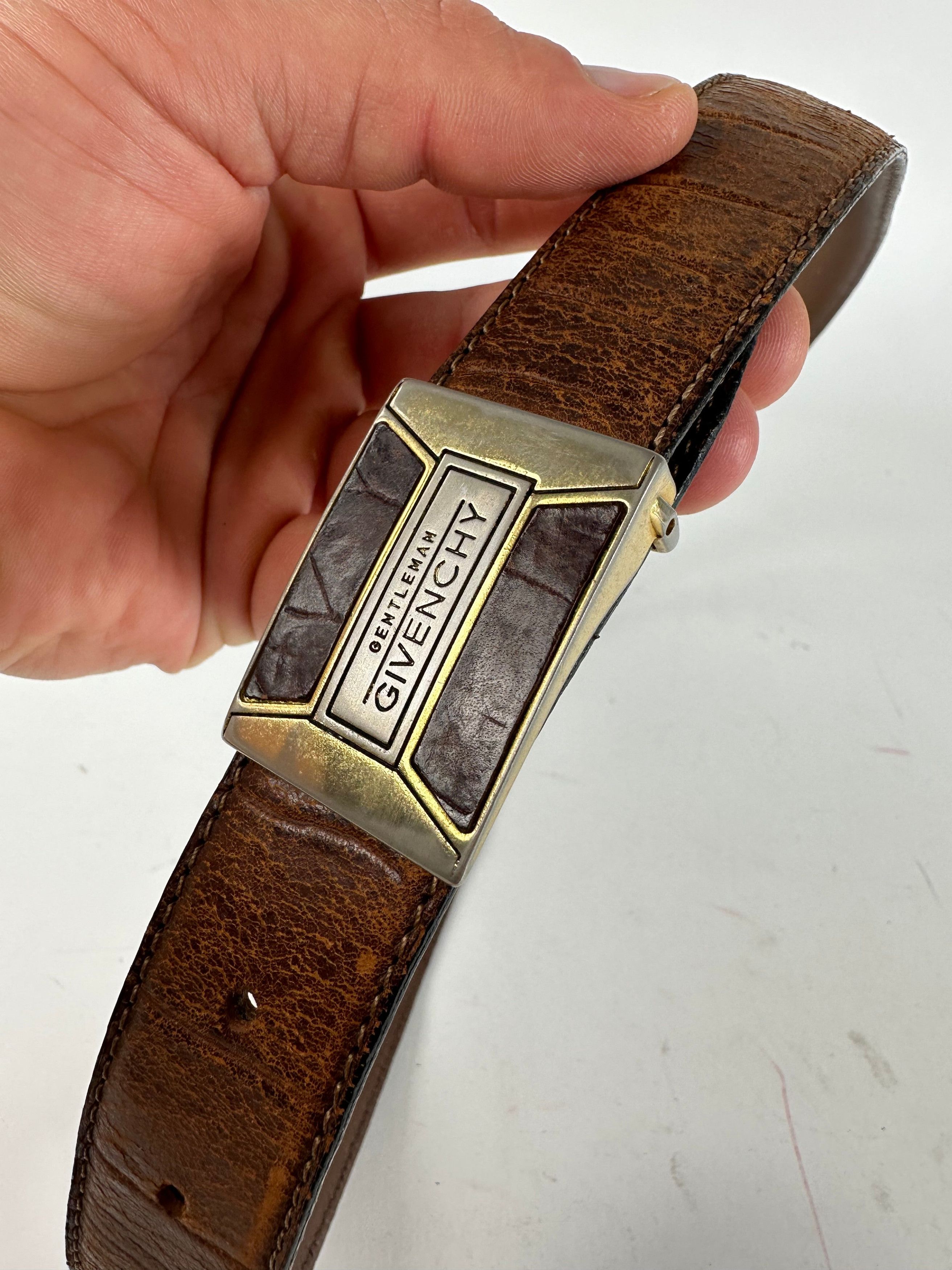 Givenchy Vintage Gentleman Leather Belt Brown Size ONE SIZE - 2 Thumbnail