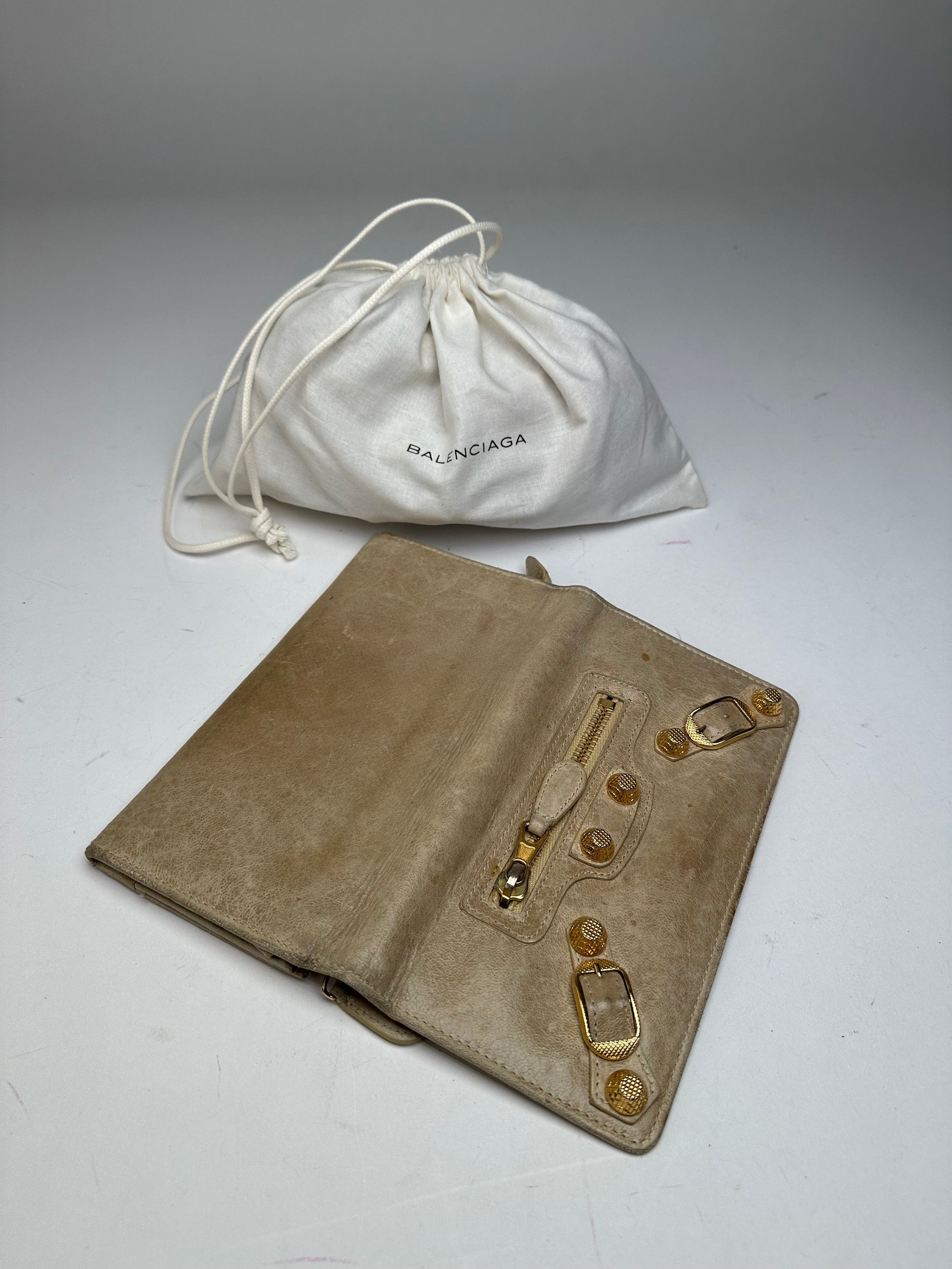 Balenciaga Vintage City Leather Long Wallet Beige Size ONE SIZE - 10 Thumbnail