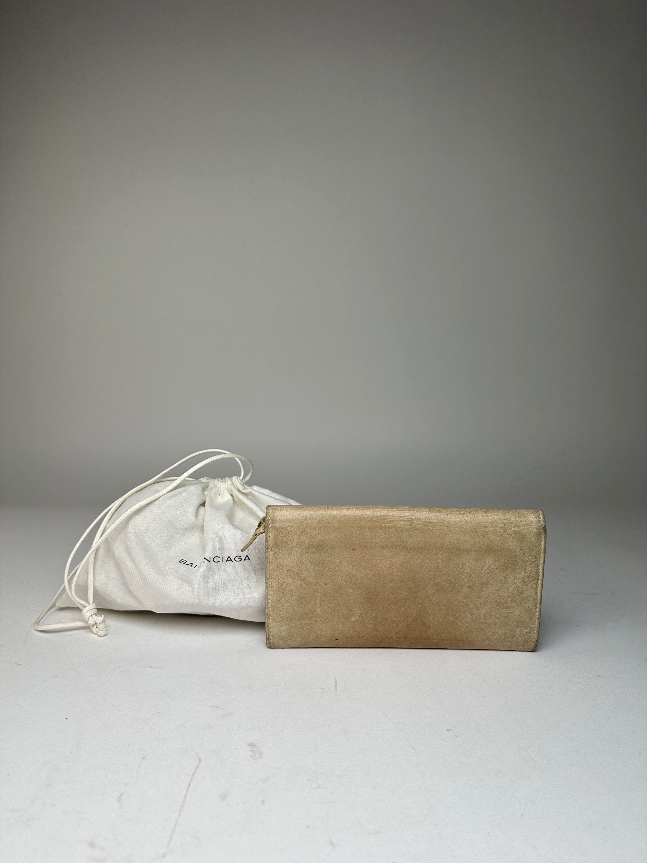 Balenciaga Vintage City Leather Long Wallet Beige Size ONE SIZE - 2 Thumbnail
