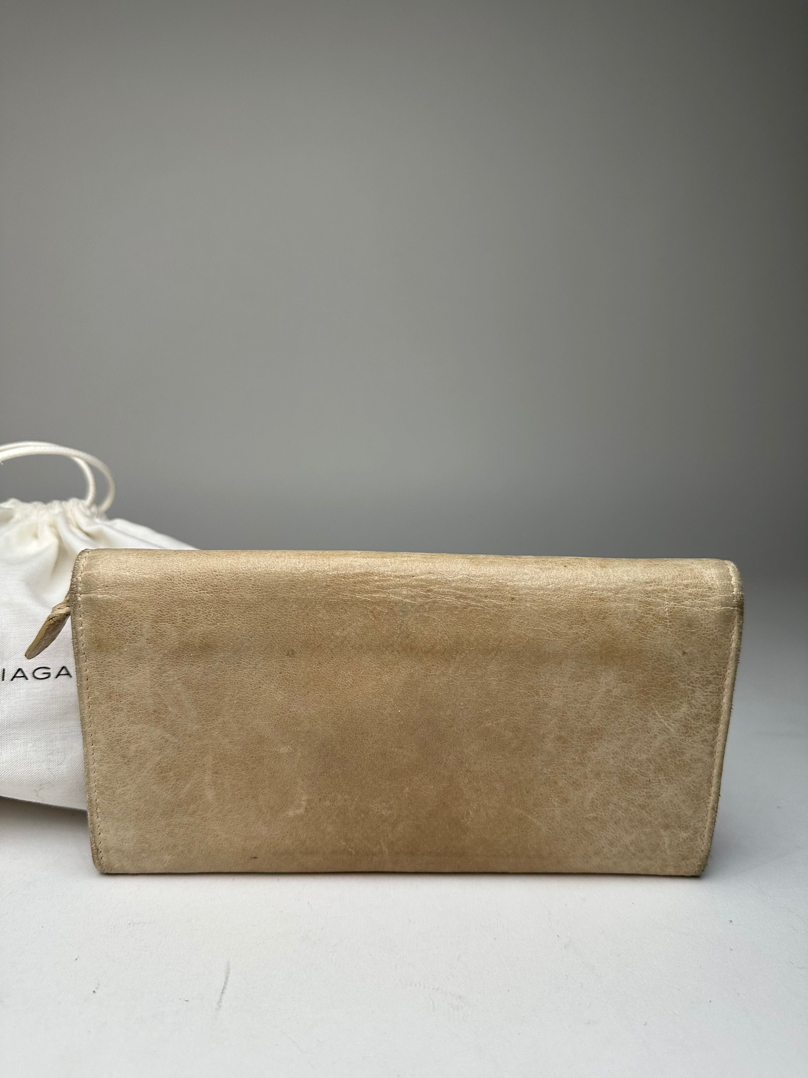Balenciaga Vintage City Leather Long Wallet Beige Size ONE SIZE - 8 Thumbnail