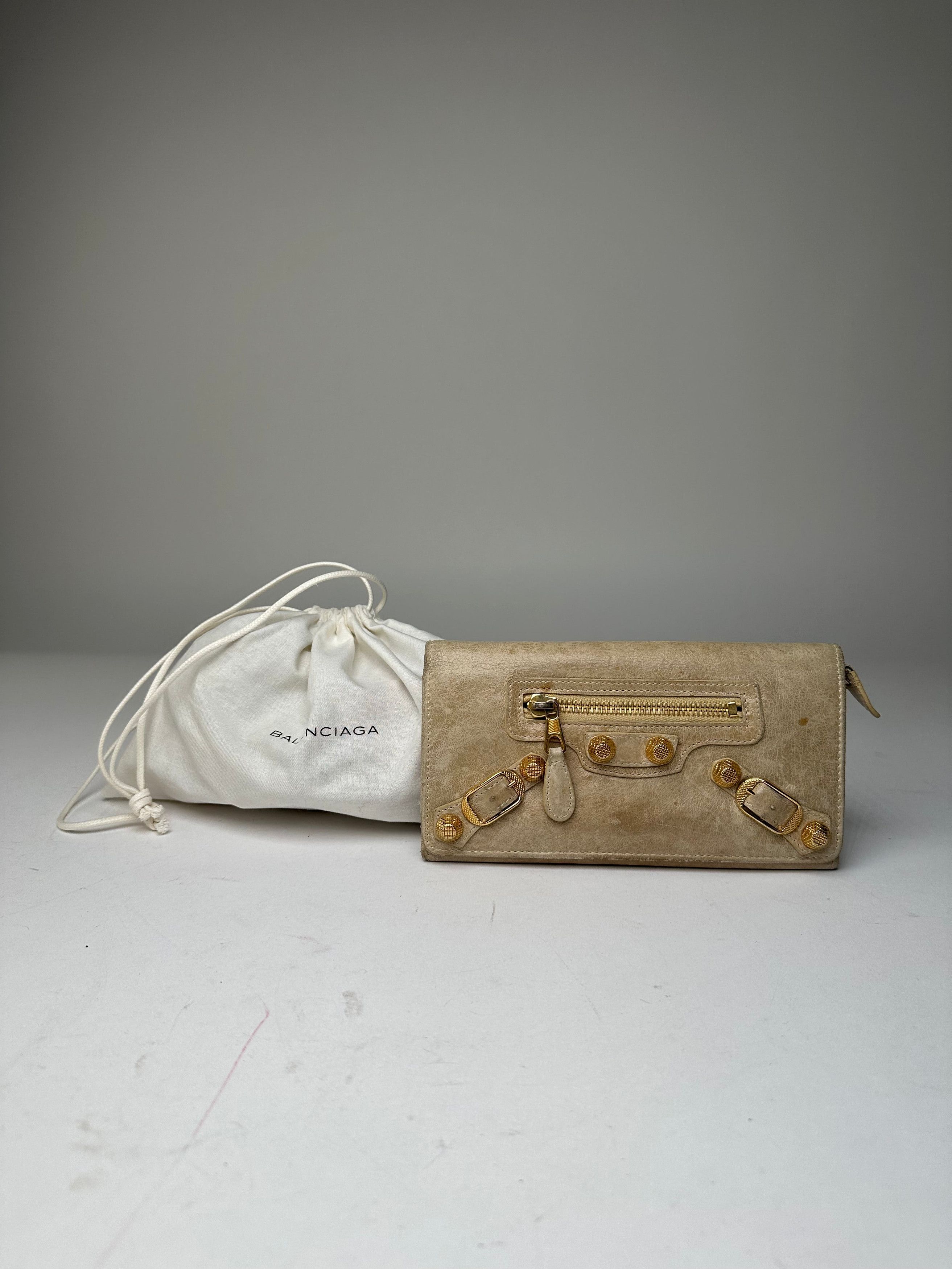 Balenciaga Vintage City Leather Long Wallet Beige Size ONE SIZE - 13 Thumbnail