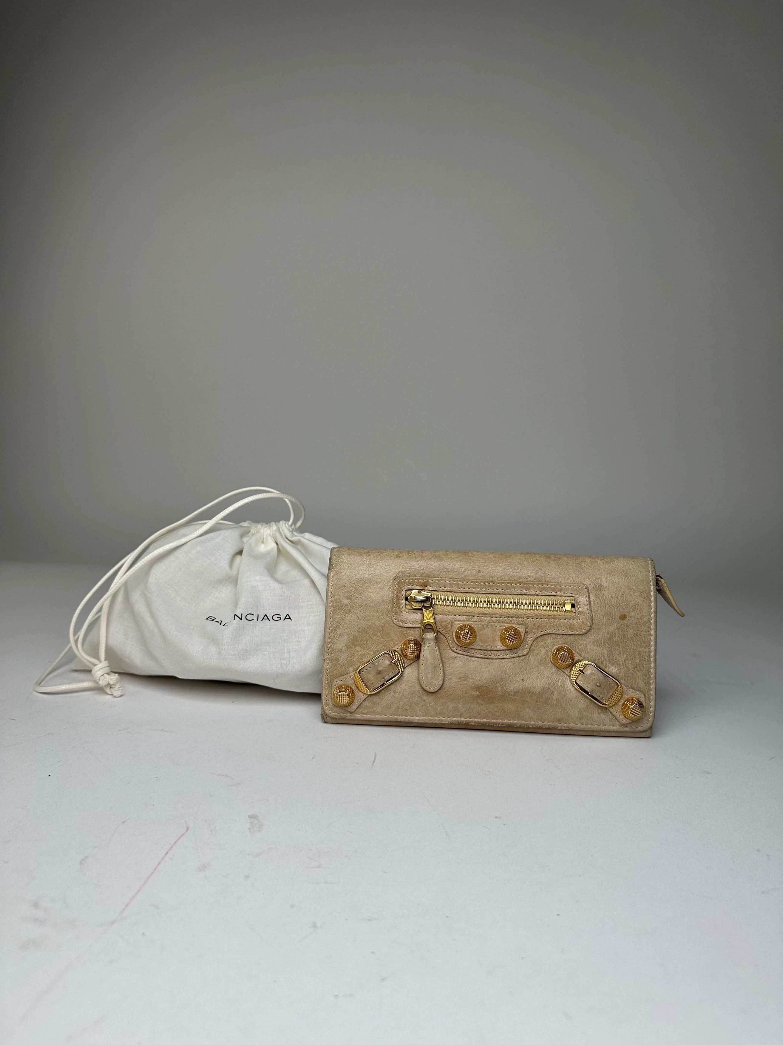 Balenciaga Vintage City Leather Long Wallet Beige Size ONE SIZE - 5 Thumbnail