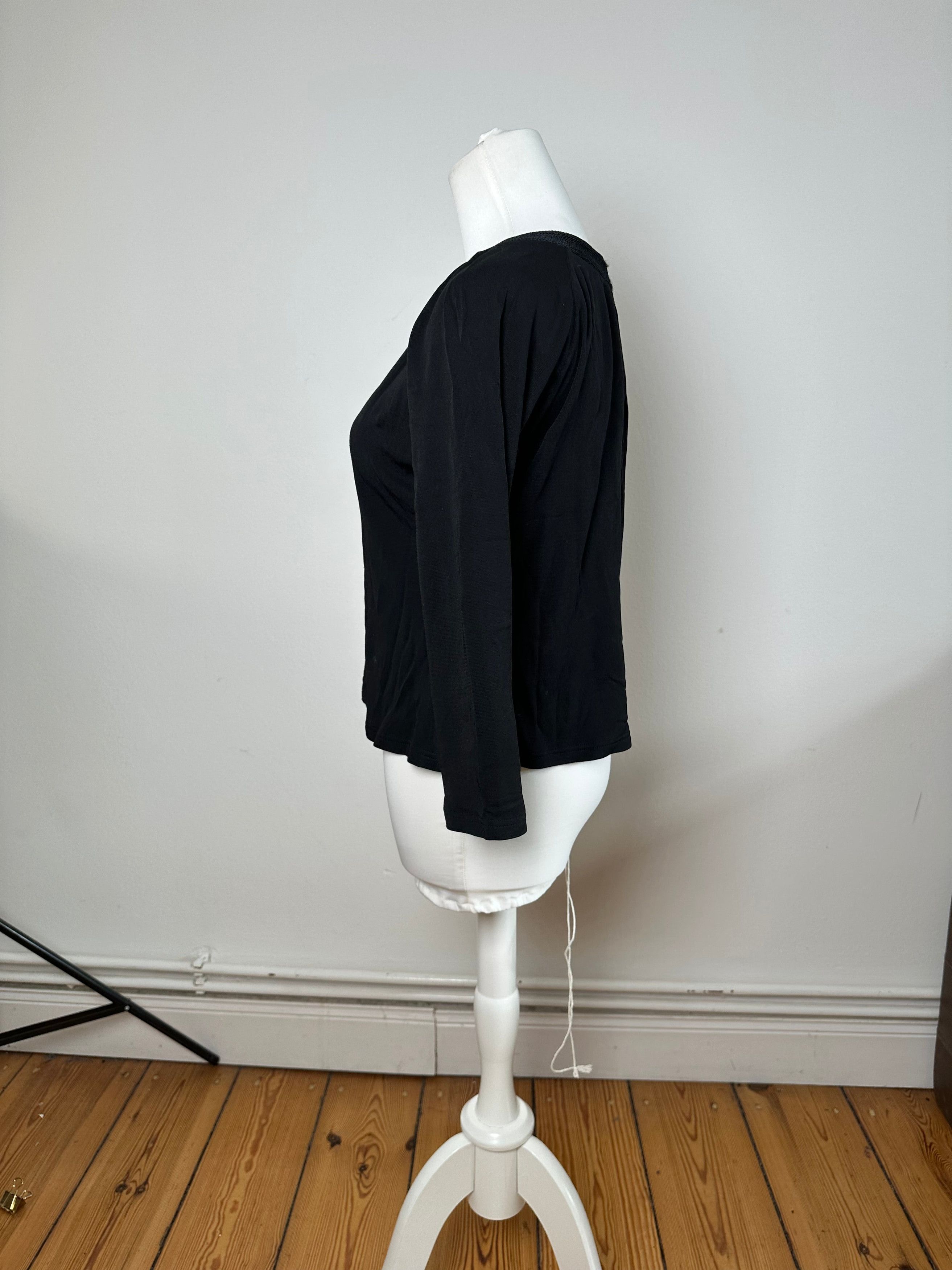 Dior Vintage Christian Boat Neck Jersey Top Black L Size L / US 10 / IT 46 - 3 Thumbnail