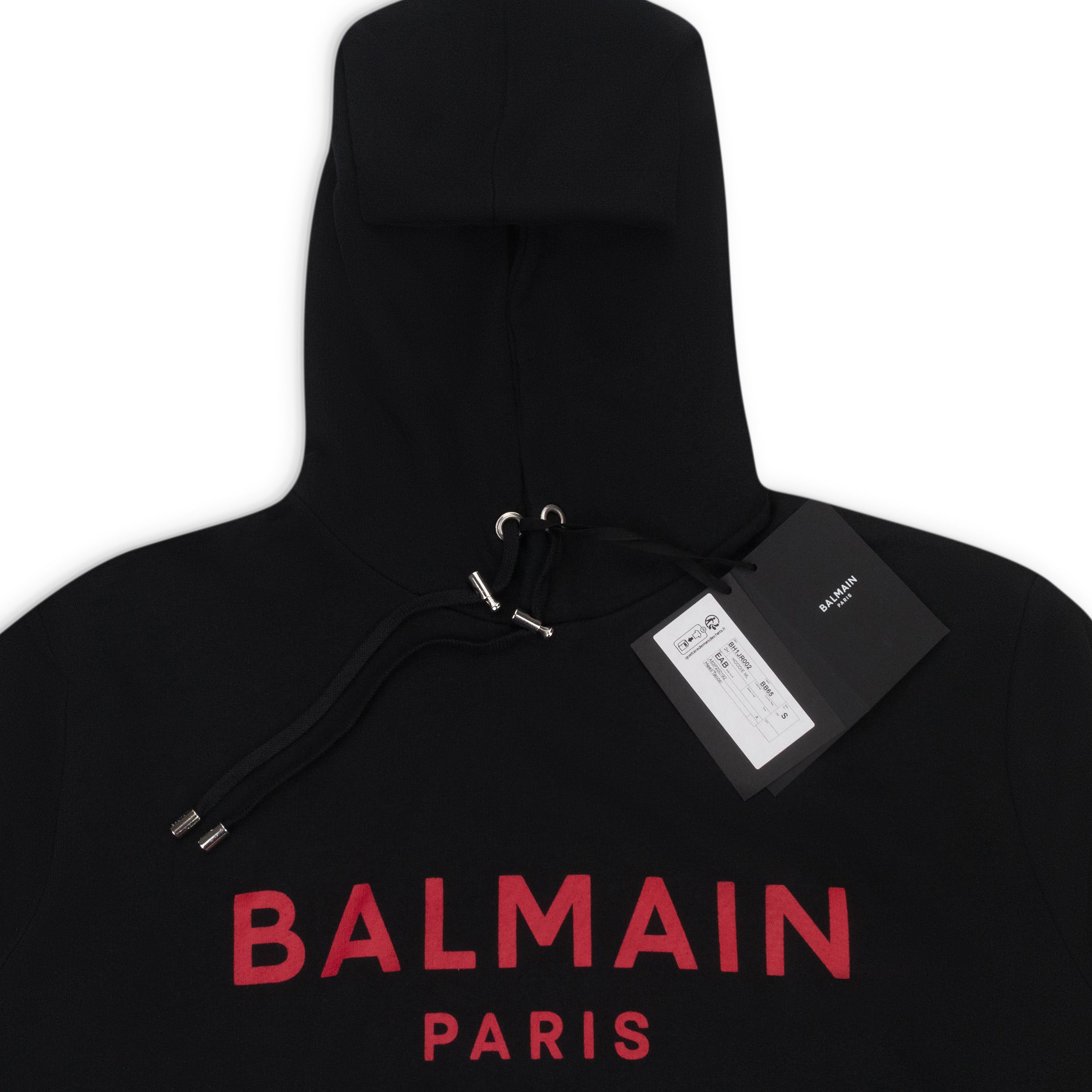 Balmain Balmain LOGO BLACK RED HOODIE SIZE M Size US M / EU 48-50 / 2 - 3 Thumbnail