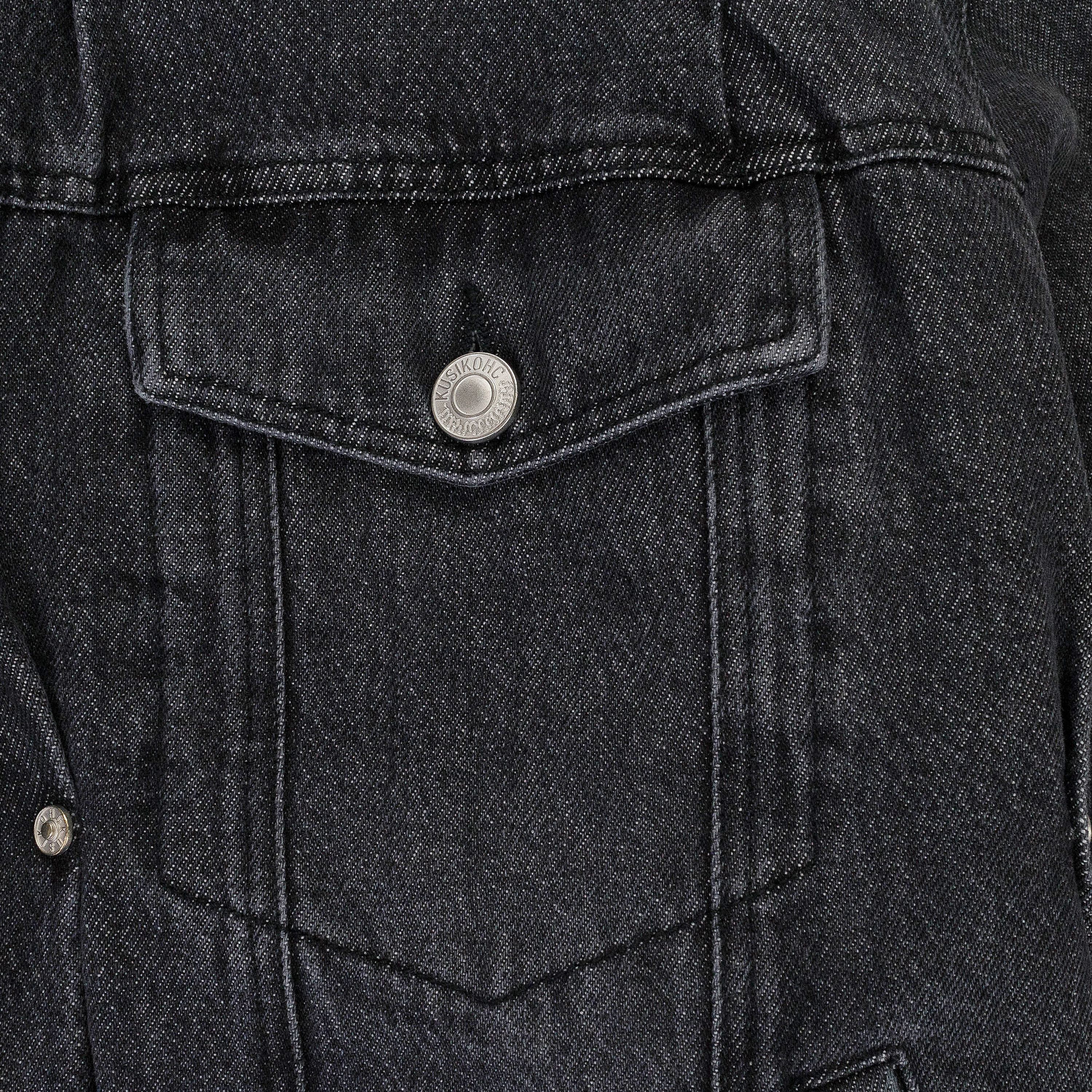 Kusikohc BLACK PADDED MULTI RIVET DENIM JACKET SIZE L Size US L / EU 52-54 / 3 - 5 Thumbnail