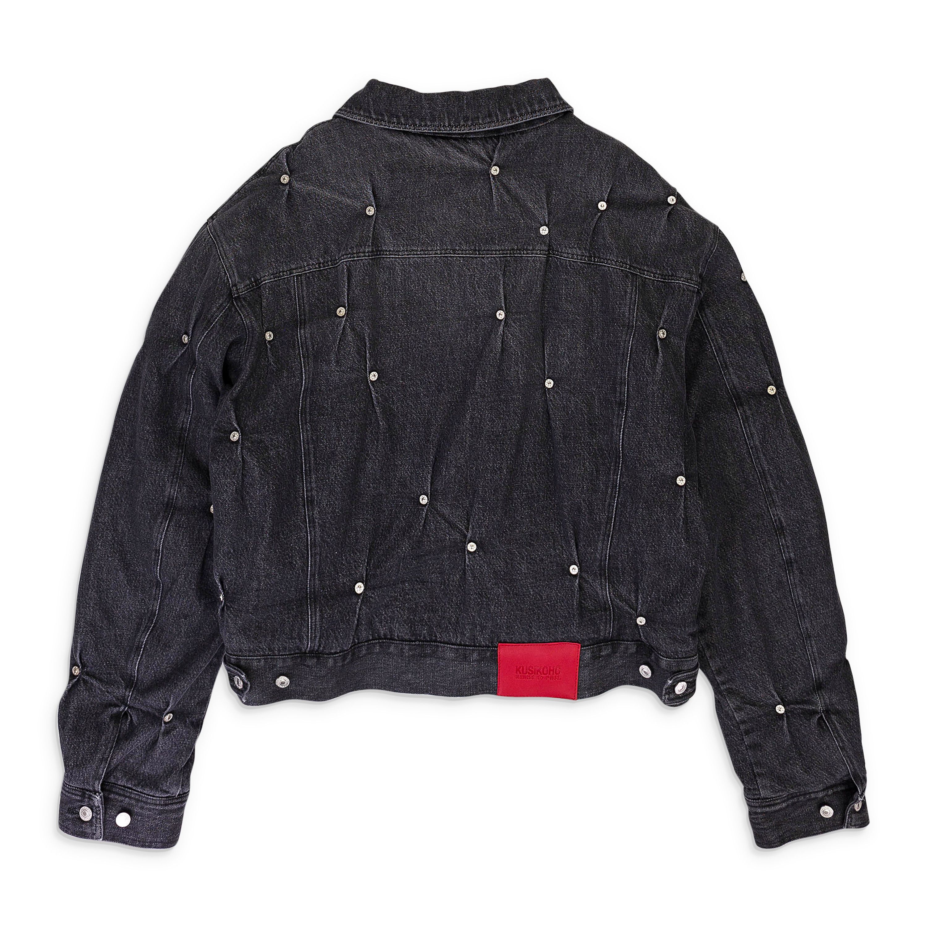 Kusikohc BLACK PADDED MULTI RIVET DENIM JACKET SIZE L Size US L / EU 52-54 / 3 - 2 Thumbnail