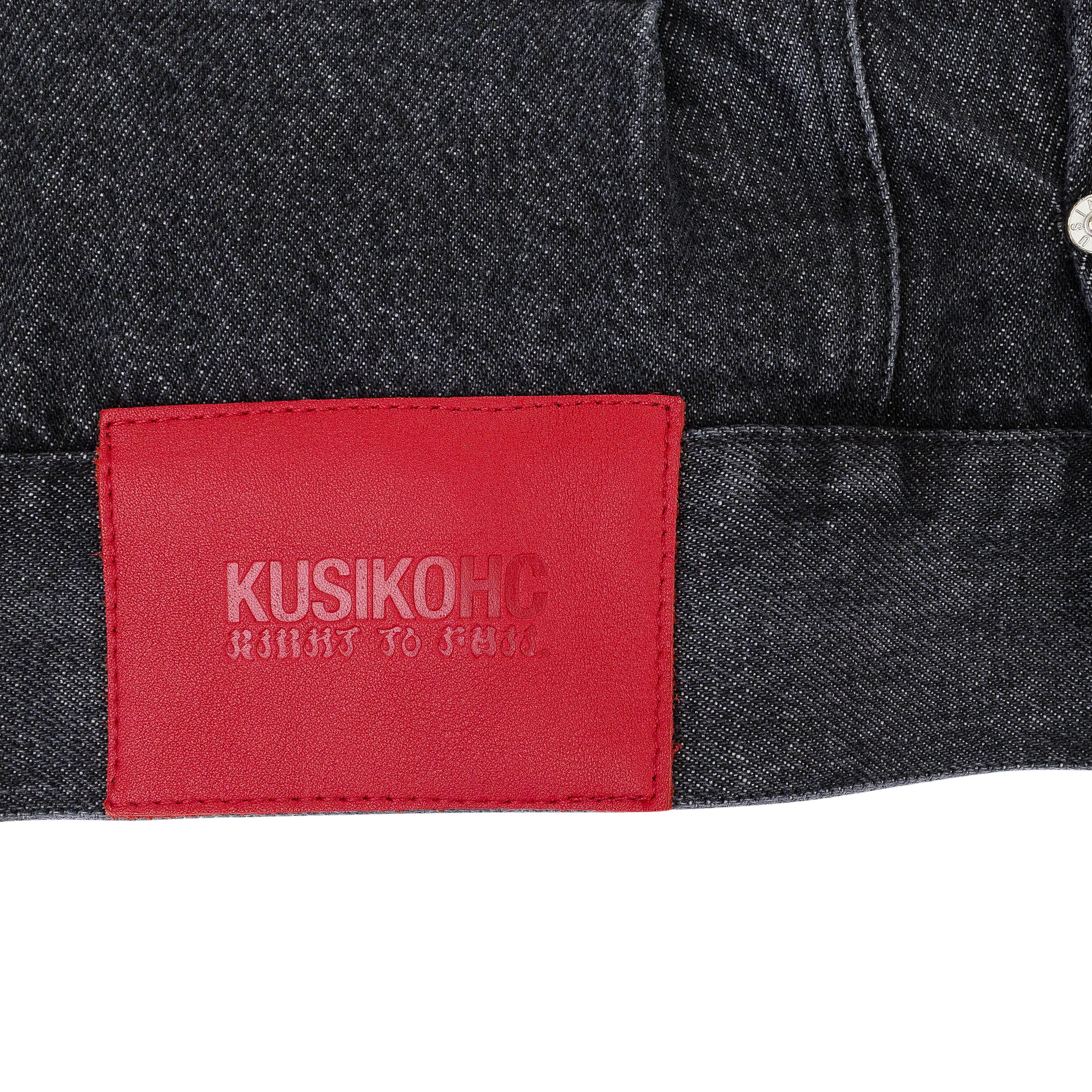 Kusikohc BLACK PADDED MULTI RIVET DENIM JACKET SIZE L Size US L / EU 52-54 / 3 - 7 Thumbnail
