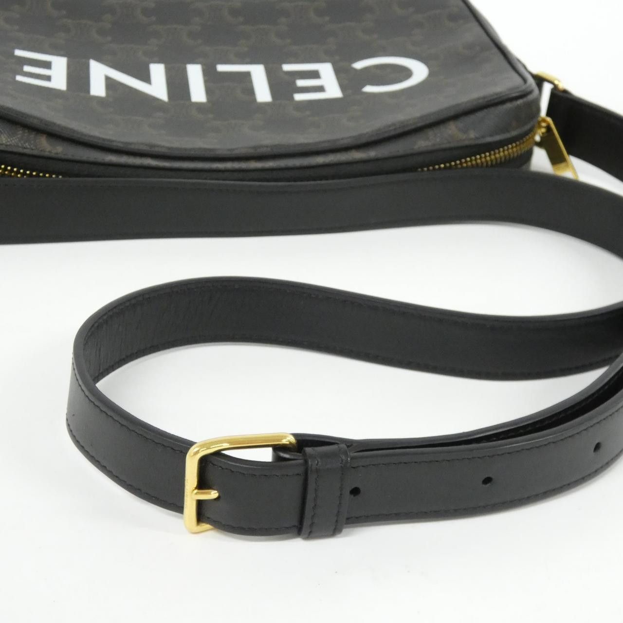 Celine Celine Celine Medium Messenger Trionphe Canvas Calf Shoulder Bag Leather Shoulder Bag 194502CIM DUTY FREE for USA Size ONE SIZE - 7 Thumbnail