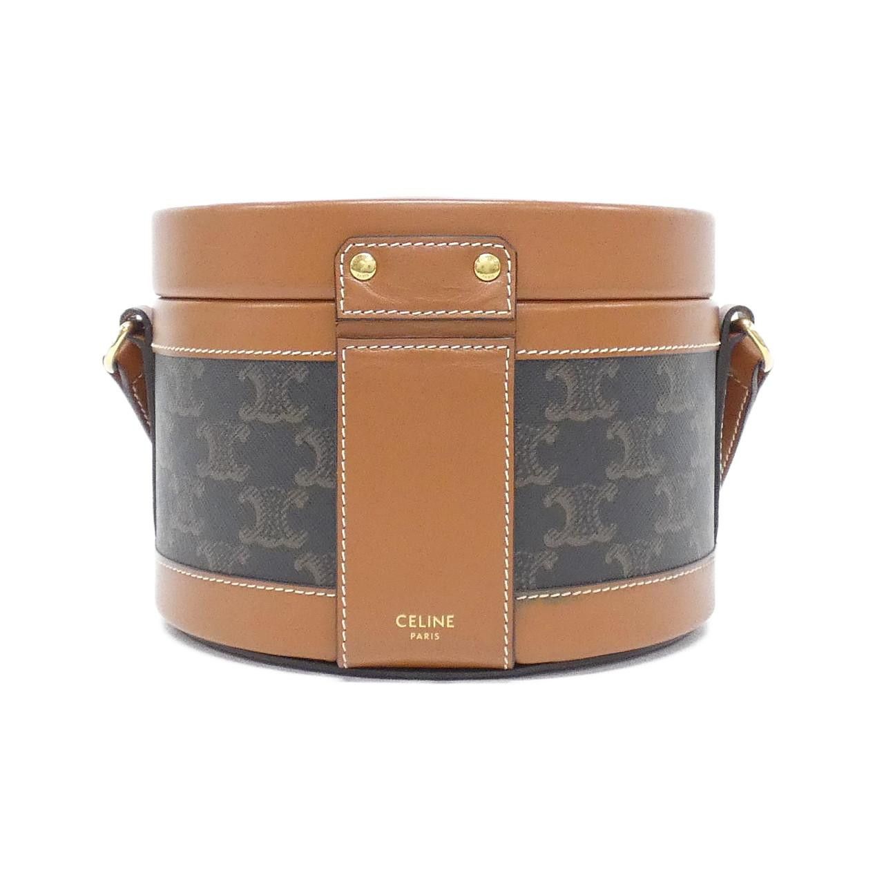 Celine Celine Celine Medium Tambour Triomphe Canvas Calf Shoulder Bag Leather Shoulder Bag 195192BZJ DUTY FREE for USA Size ONE SIZE - 2 Thumbnail