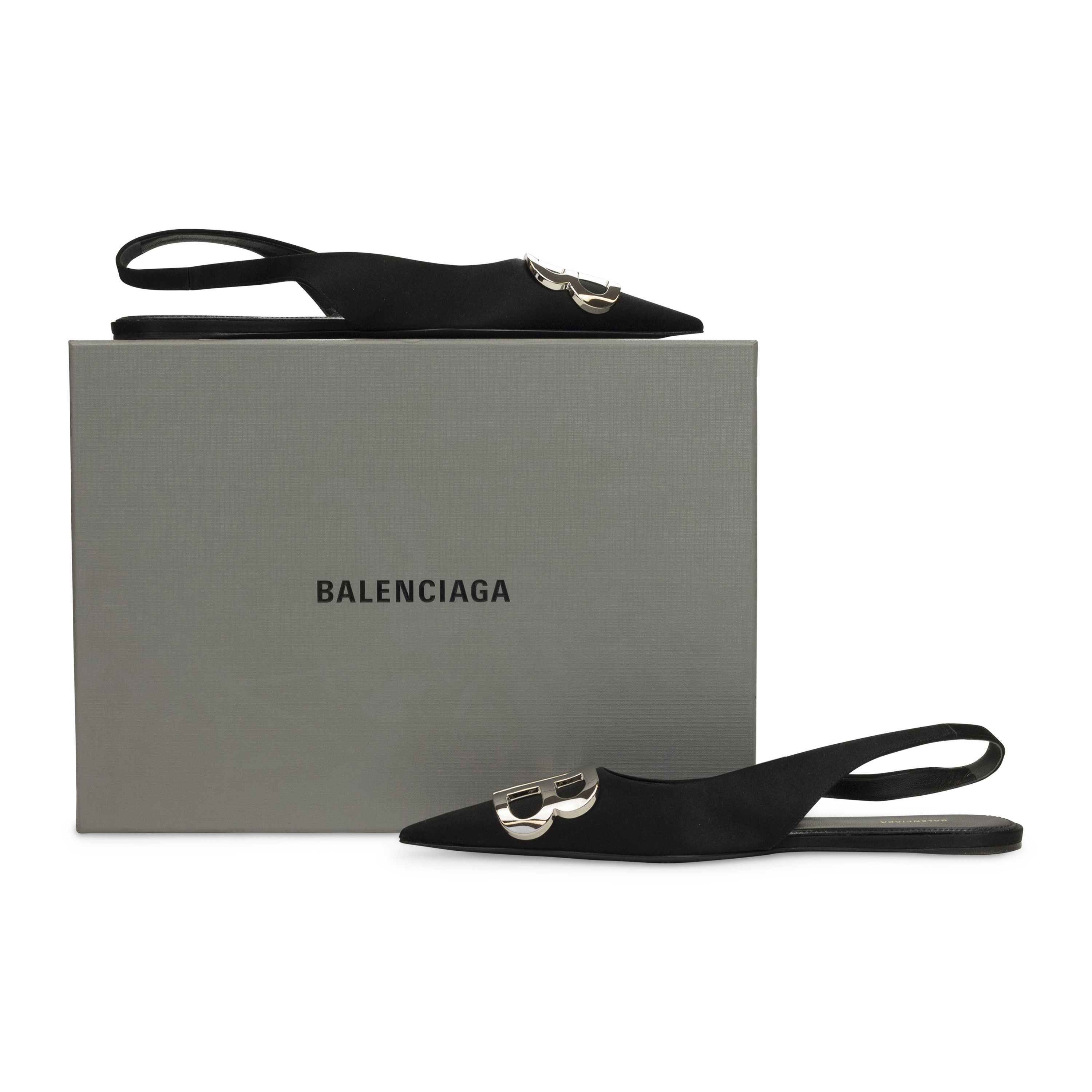 Balenciaga SATIN SLINGBACK BALLERINA BLACK FLATS SIZE 6 Size US 6 / IT 36 - 8 Thumbnail