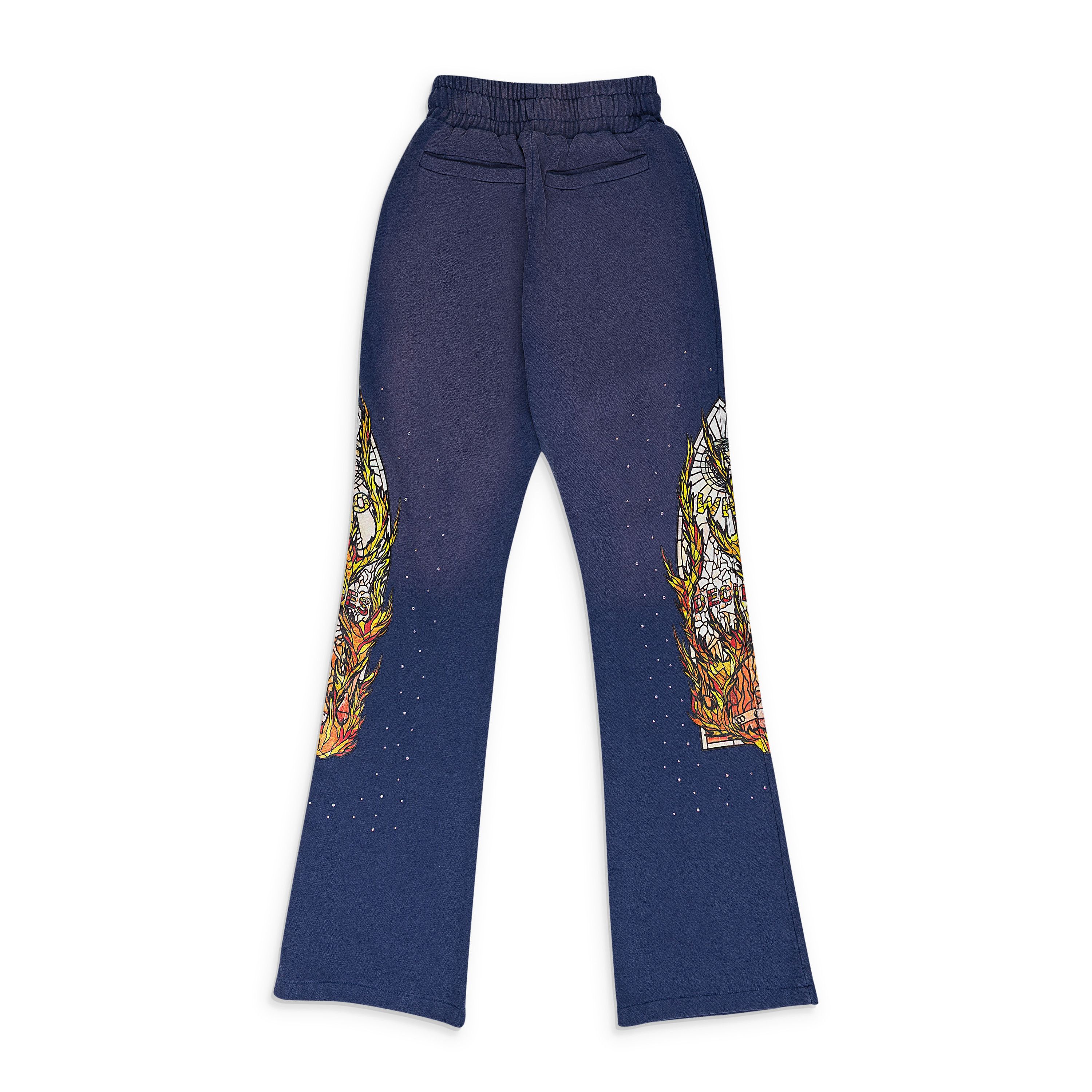 Who Decides War Who Decides War INDIGO FLAME GLASS SWEATPANTS SIZE 38 Size US 38 / EU 54 - 2 Thumbnail