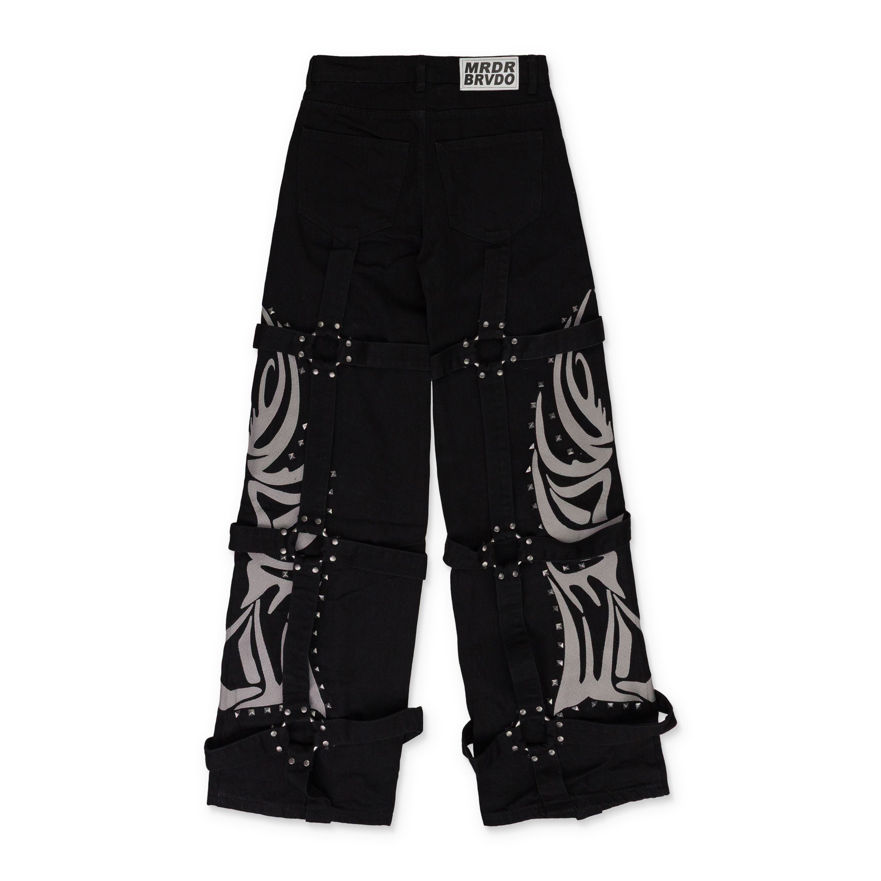 Who Decides War Who Decides War BLACK WINGED LOGO BONDAGE STRAIGHT-FIT JEANS SIZE 28 Size US 28 / EU 44 - 2 Thumbnail