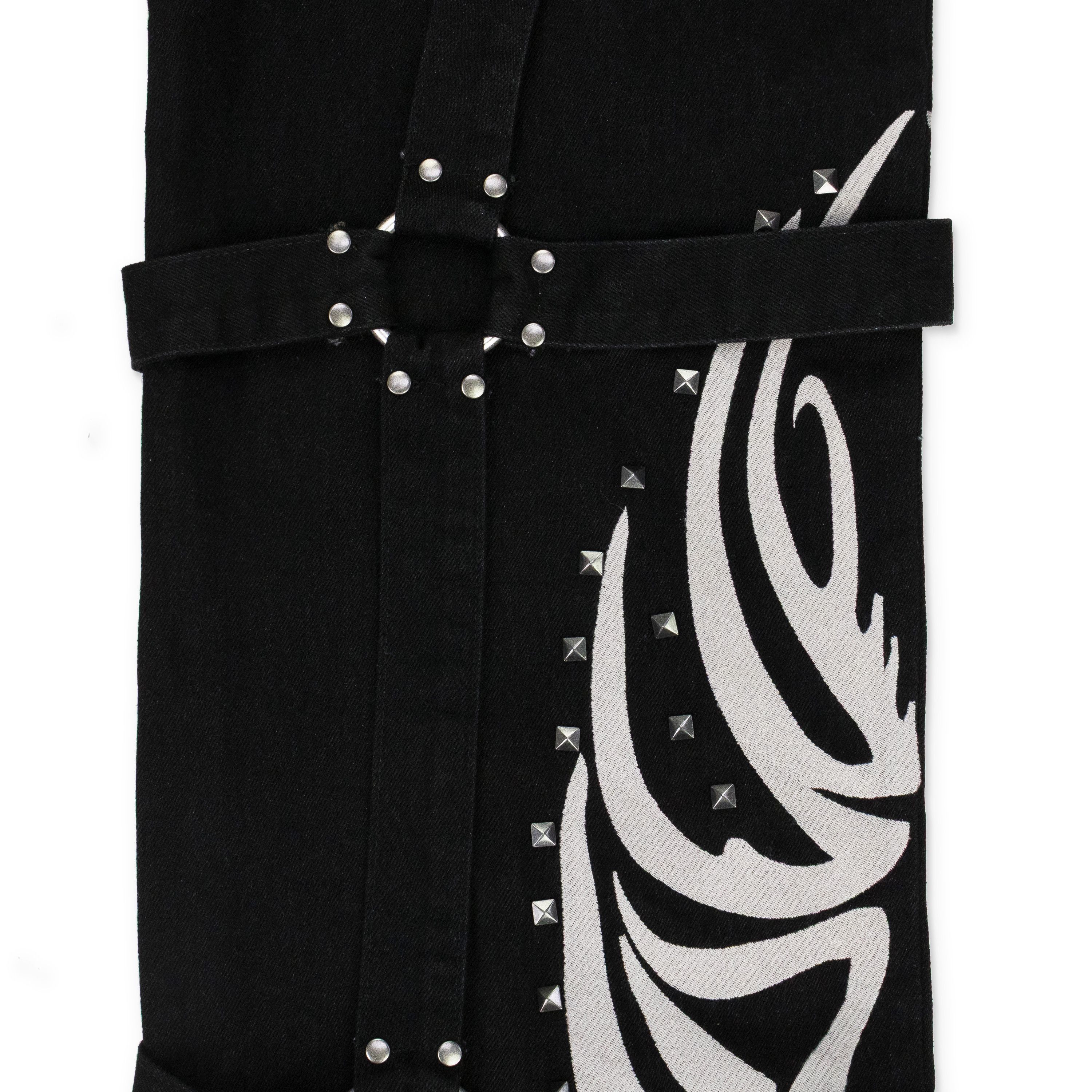 Who Decides War Who Decides War BLACK WINGED LOGO BONDAGE STRAIGHT-FIT JEANS SIZE 28 Size US 28 / EU 44 - 6 Thumbnail