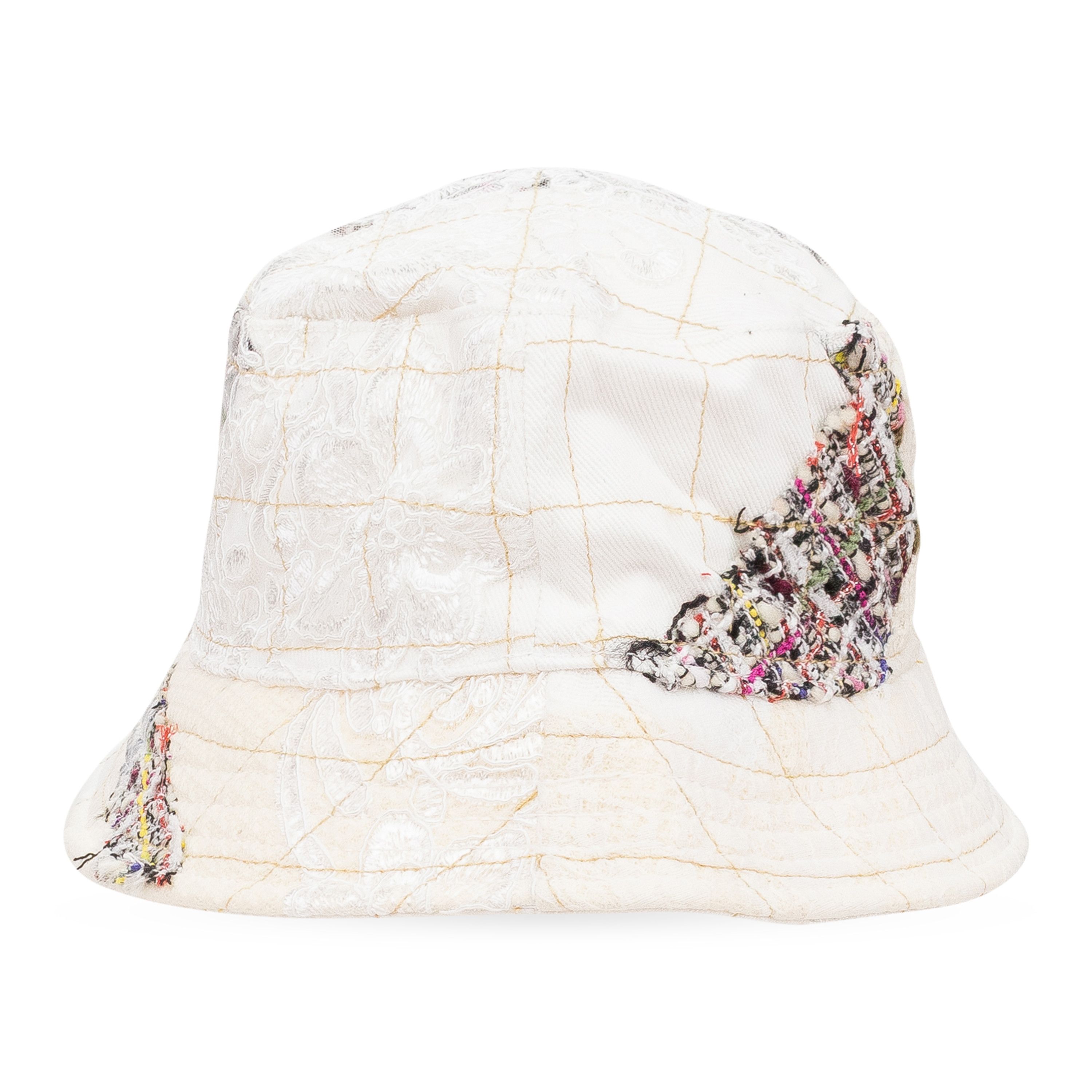 Who Decides War Who Decides War WHITE TWEED PATCHWORK BUCKET HAT SIZE OS Size ONE SIZE - 2 Thumbnail