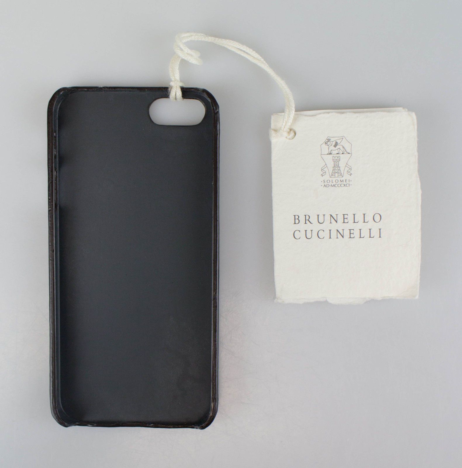 Brunello Cucinelli Brunello Cucinelli Gunmetal Gray Pebbled Leather Iphone Case Size ONE SIZE - 2 Thumbnail