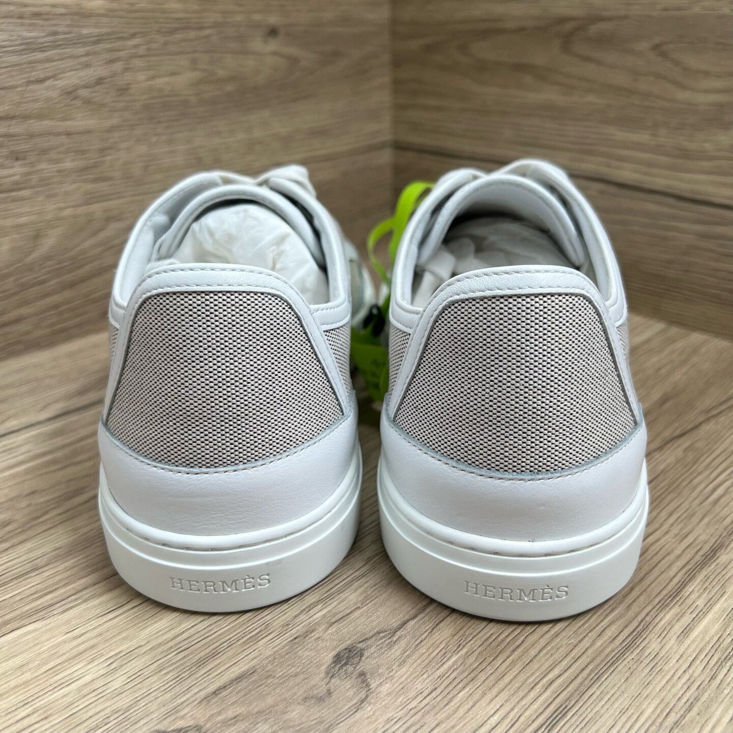 Hermes Hermes Canvas White Lowtop Sneakers us_10 Women Size US 10 / IT 40 - 4 Thumbnail