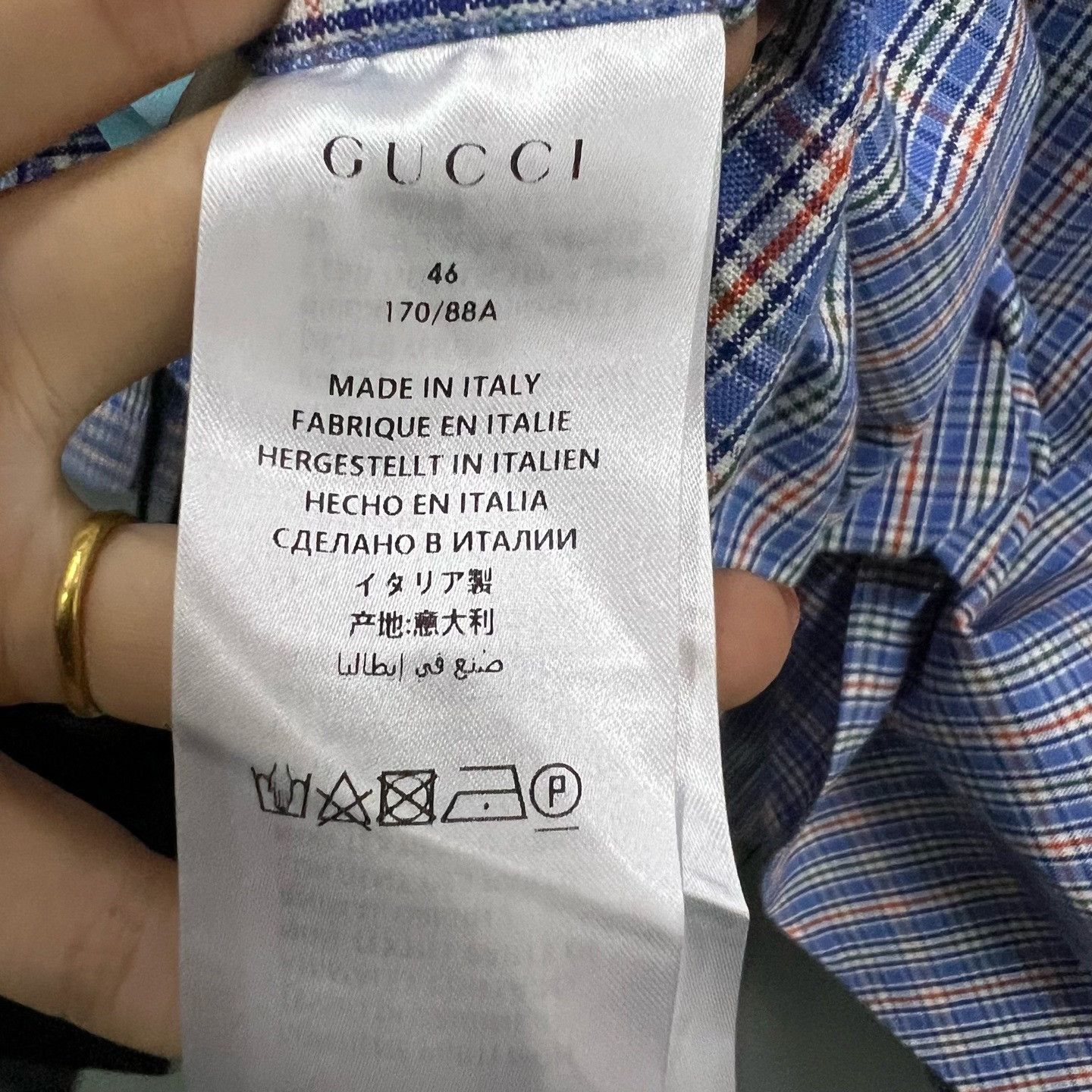 Gucci Gucci Embroidered Plaid Shirt s Men Size US S / EU 44-46 / 1 - 5 Thumbnail