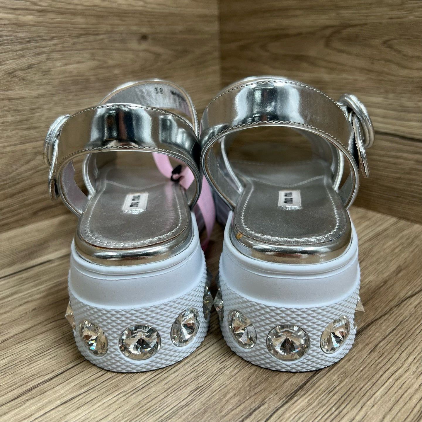 Miu Miu Miu Miu Silver Sandals us_8 Women Size US 8 / IT 38 - 4 Thumbnail