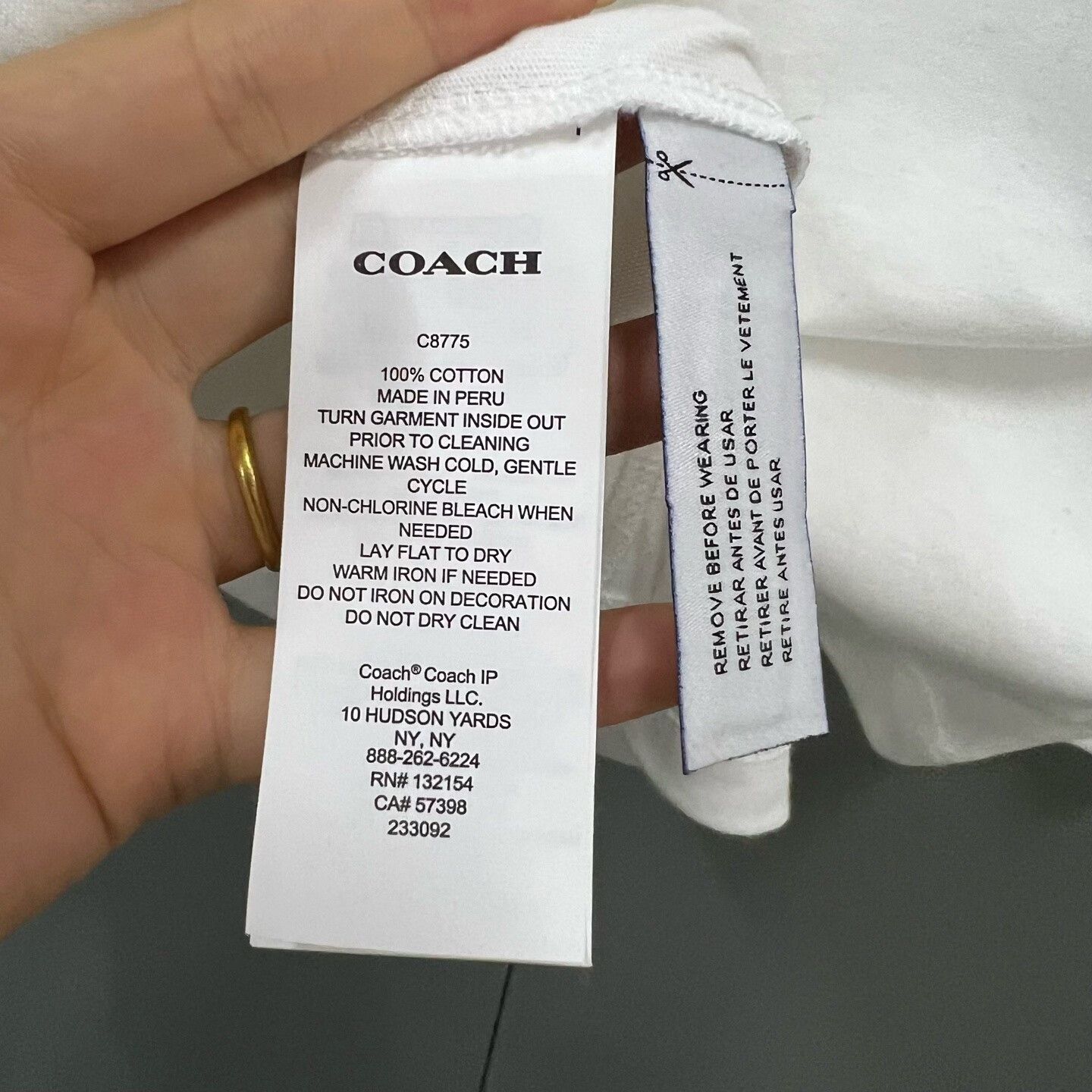 Coach Coach White T-Shirt XS Women Size XS / US 0-2 / IT 36-38 - 4 Thumbnail