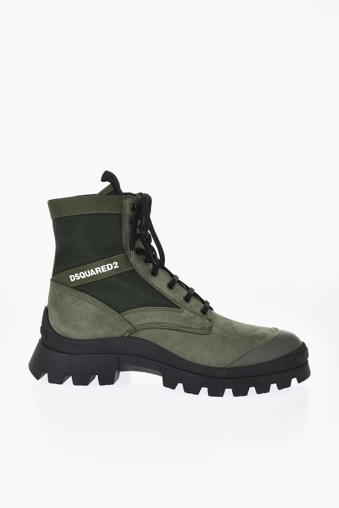 Dsquared2 Leather and Nylon Combat Boots with Contrast Logo Size US 12 / EU 45 - 3 Thumbnail