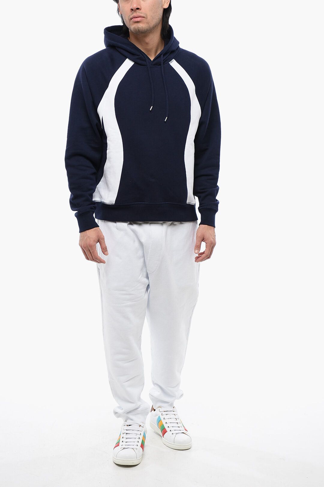 Dsquared2 Relaxed Fit Hooded Sweatshirt with Contrast Bands Size US S / EU 44-46 / 1 - 4 Thumbnail