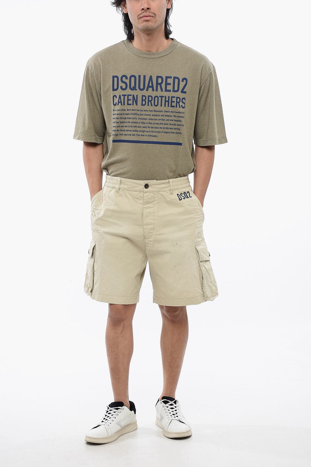 Dsquared2 Cargo Shorts STAMPS 64 T. with Paint Effect Size US 31 - 3 Thumbnail