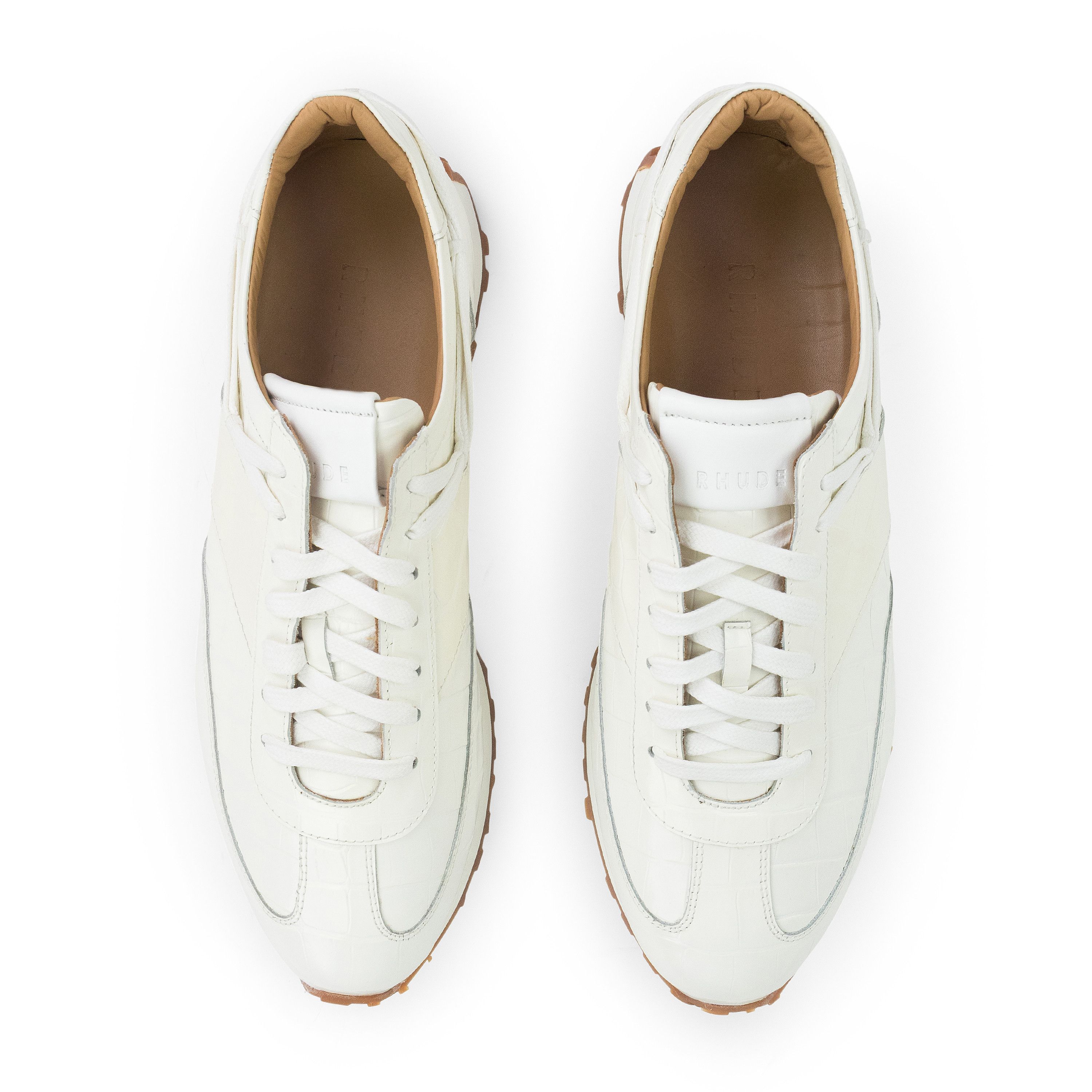 Rhude Rhude White Croc Runner Sneakers SIZE 13 Size US 13 / EU 46 - 3 Thumbnail
