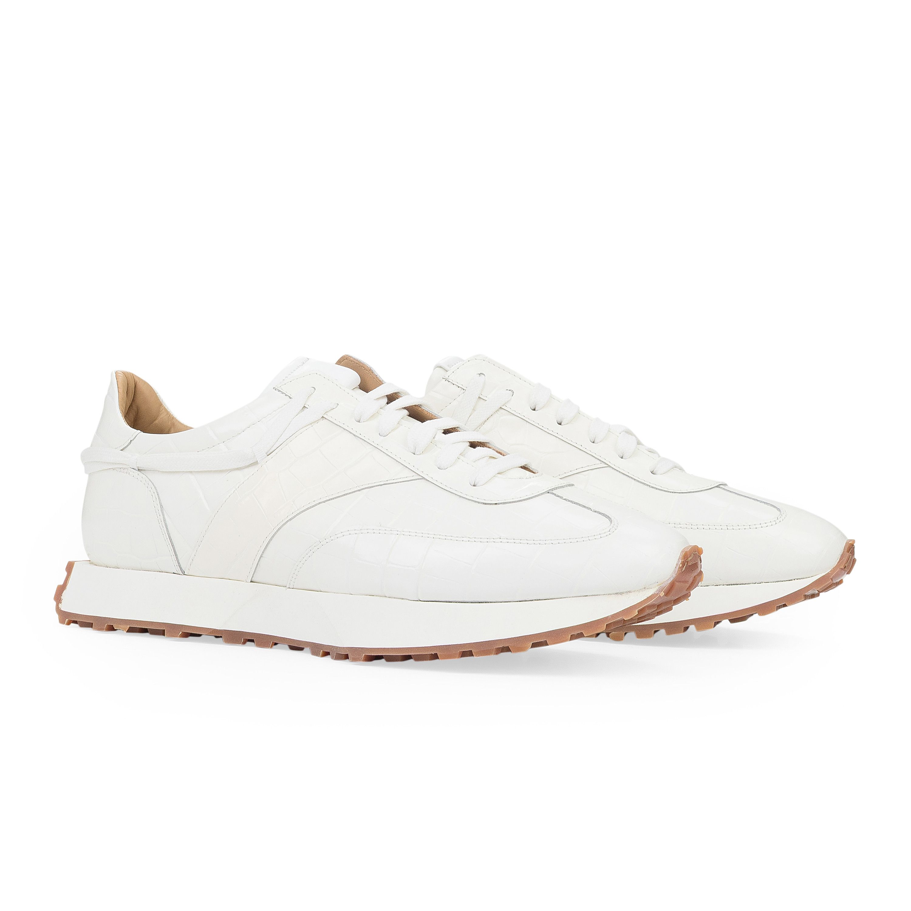 Rhude Rhude White Croc Runner Sneakers SIZE 13 Size US 13 / EU 46 - 4 Thumbnail
