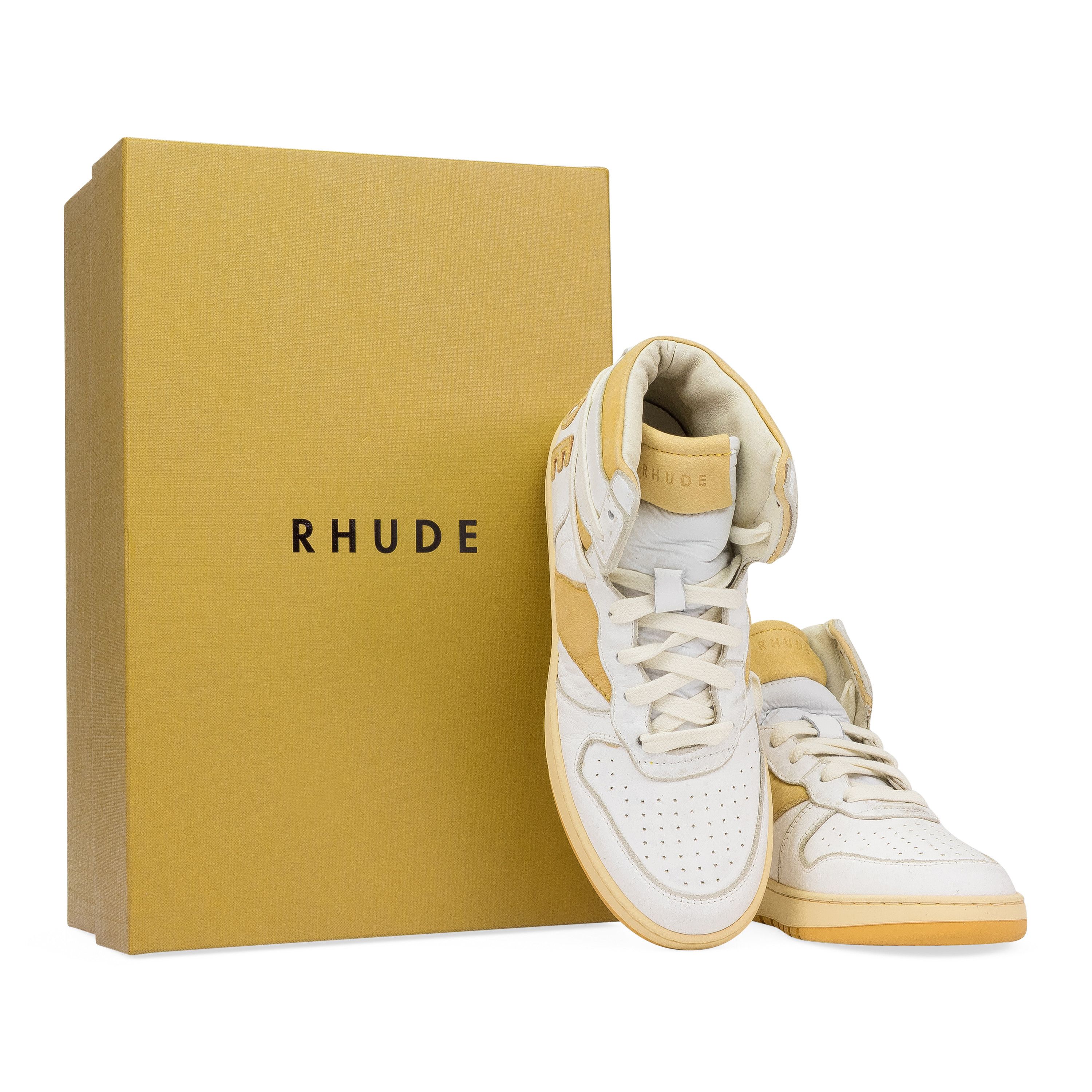 Rhude Rhude WHITE RHECESS HIGH SNEAKERS SIZE 6 Size US 6 / EU 39 - 8 Thumbnail