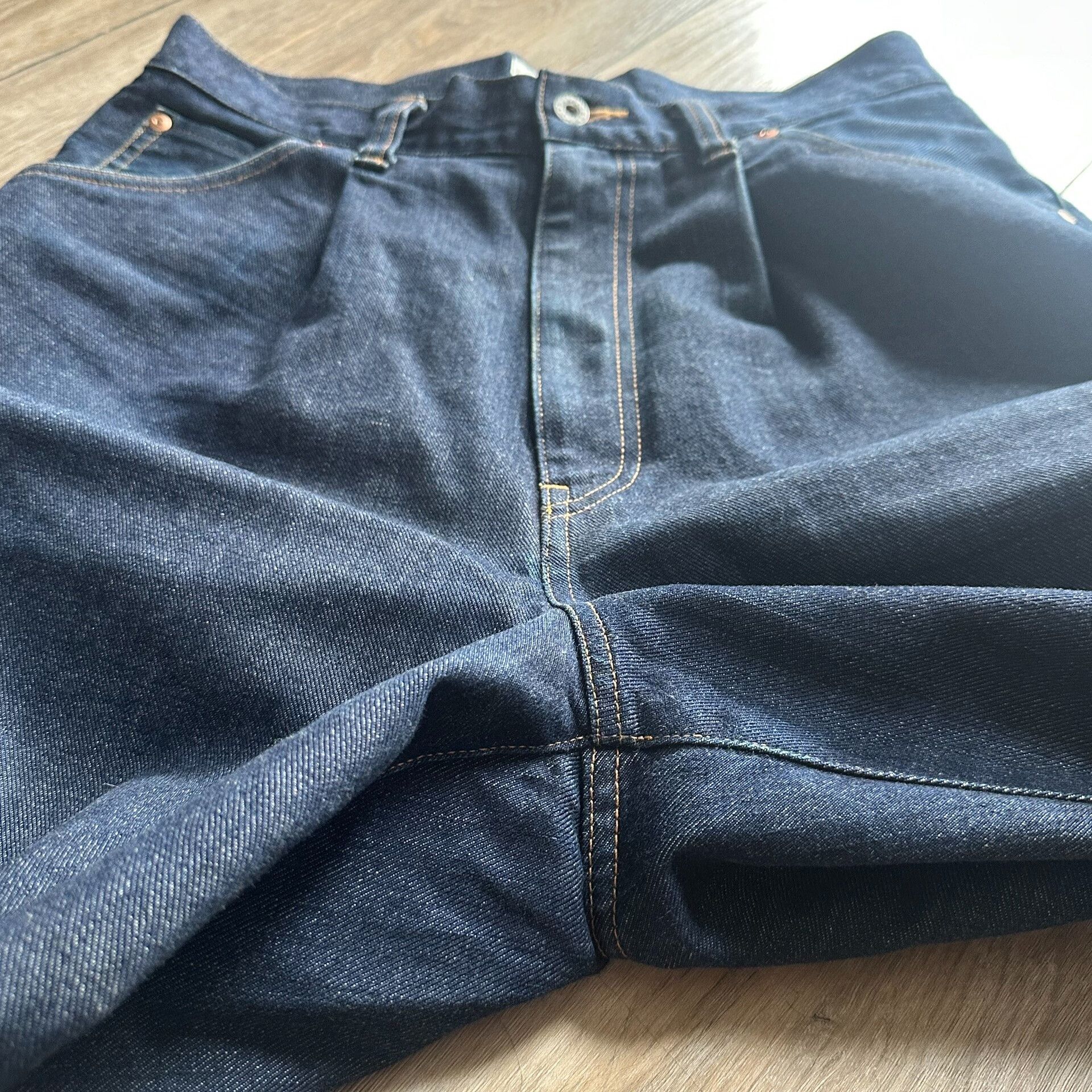 HUNI Design Vintage High-Waisted Wide-Leg Denim Jeans Size 22" - 6 Thumbnail