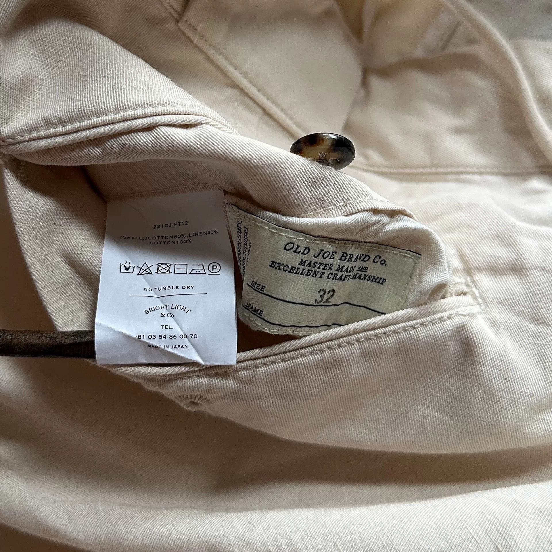 Old Joe OLD JOE Cotton Linen Beige Pants Size US 32 / EU 48 - 6 Thumbnail