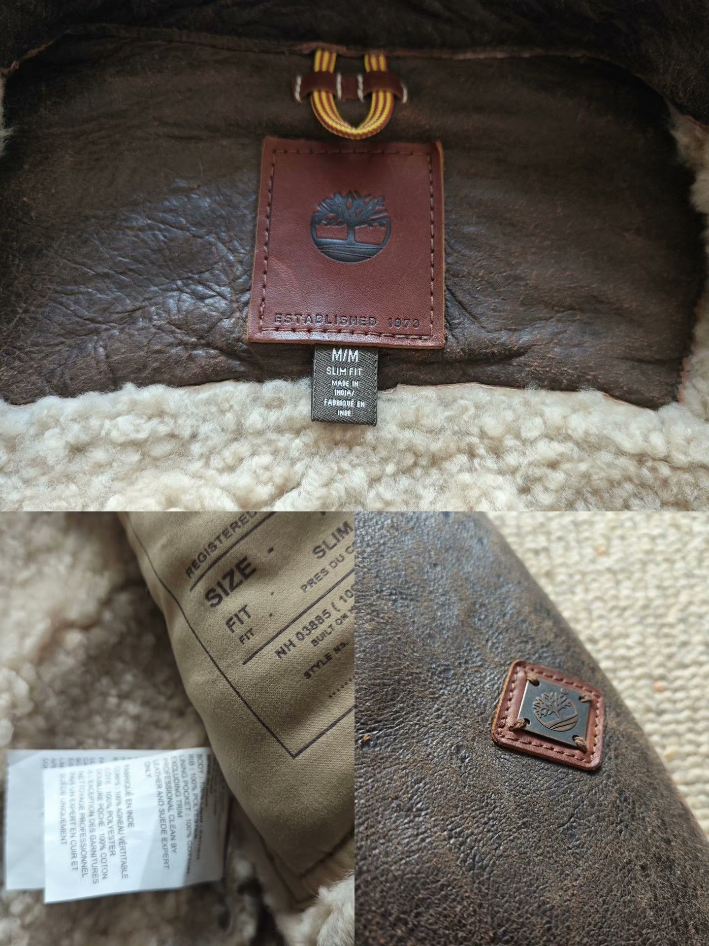 Timberland Timberland Shearling Moto Leather Jacket Size US M / EU 48-50 / 2 - 7 Thumbnail