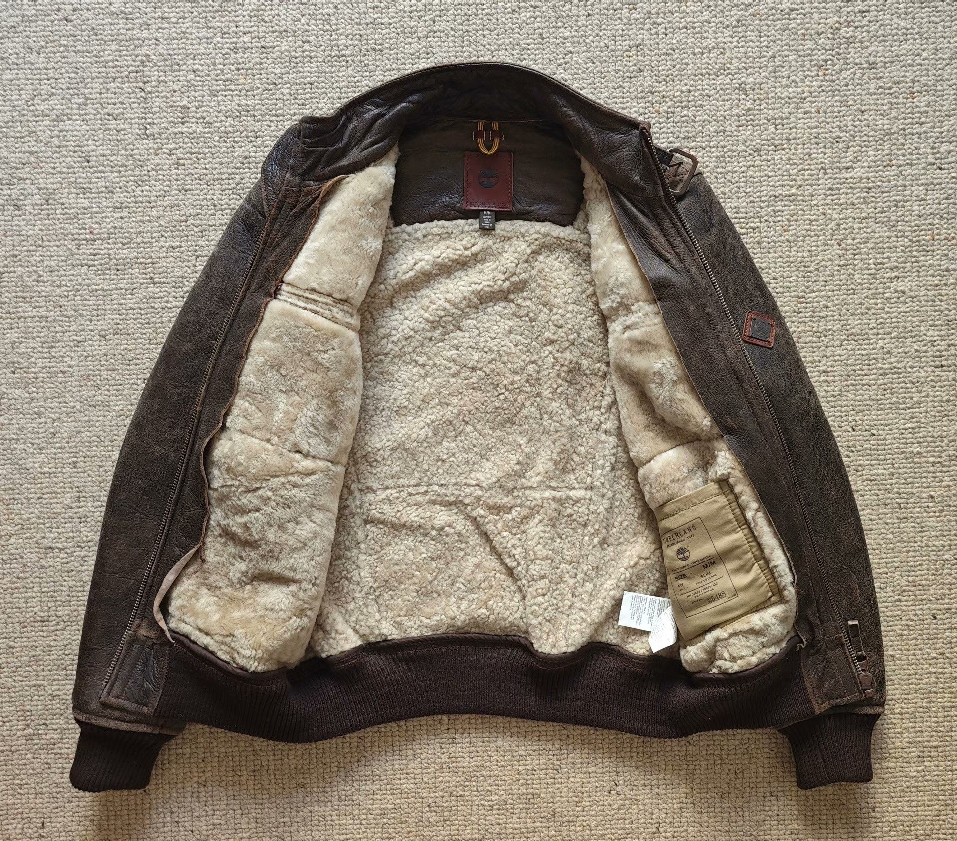 Timberland Timberland Shearling Moto Leather Jacket Size US M / EU 48-50 / 2 - 3 Thumbnail