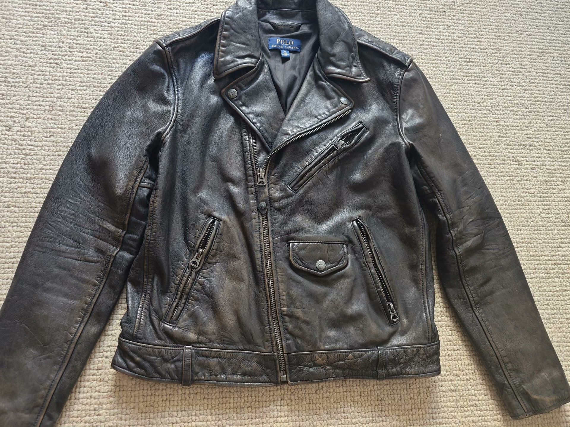 Polo Ralph Lauren Polo Ralph Lauren Men's Motorcycle Leather Jacket Size US M / EU 48-50 / 2 - 2 Thumbnail