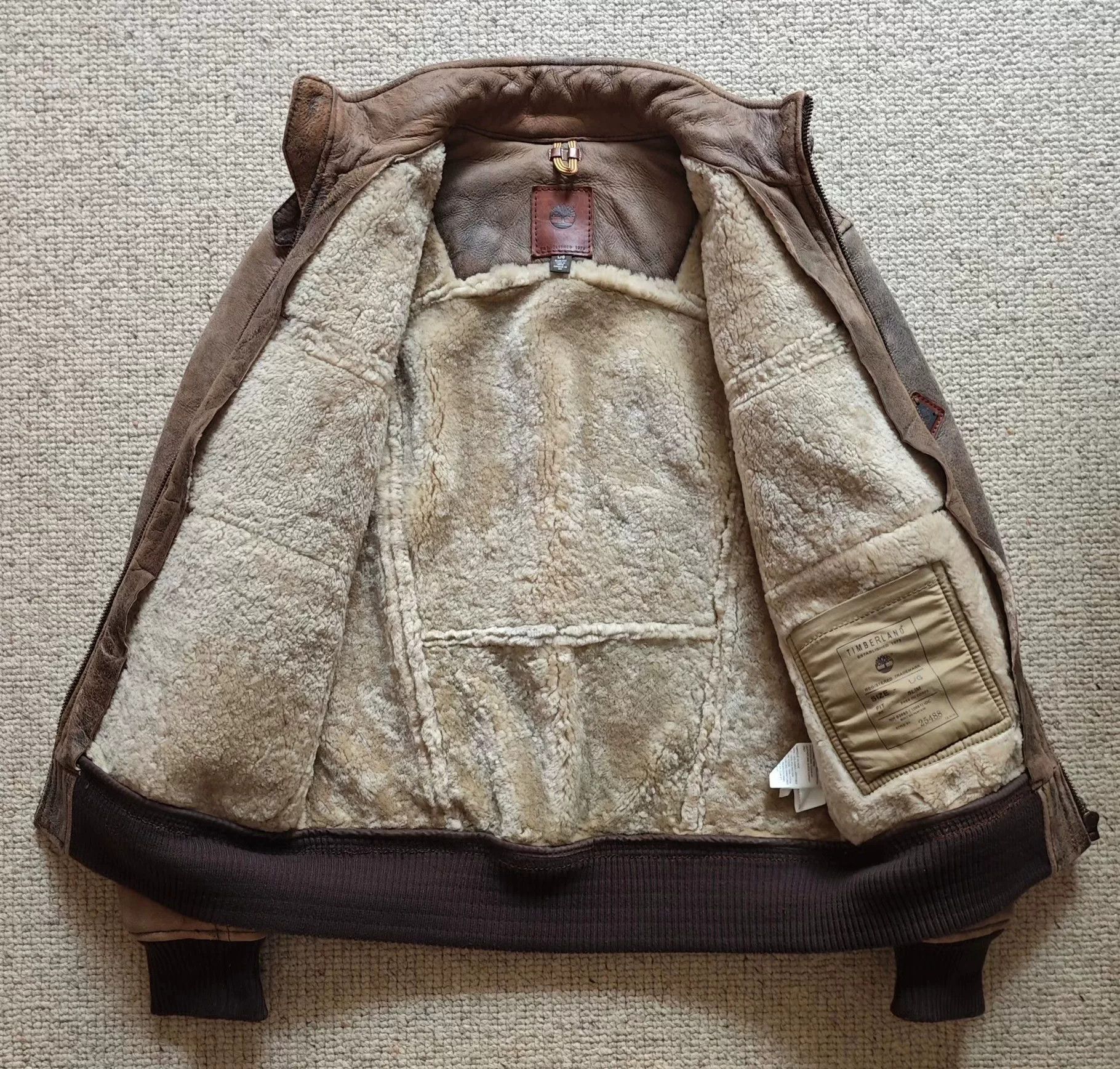 Timberland Timberland Fur-Lined Leather Biker Jacket Size US L / EU 52-54 / 3 - 4 Thumbnail