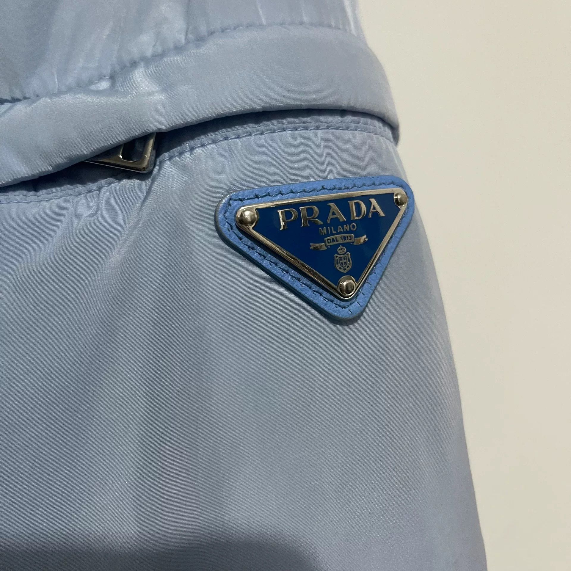 Prada Prada Blue Nylon Cotton Coat Size US S / EU 44-46 / 1 - 2 Thumbnail