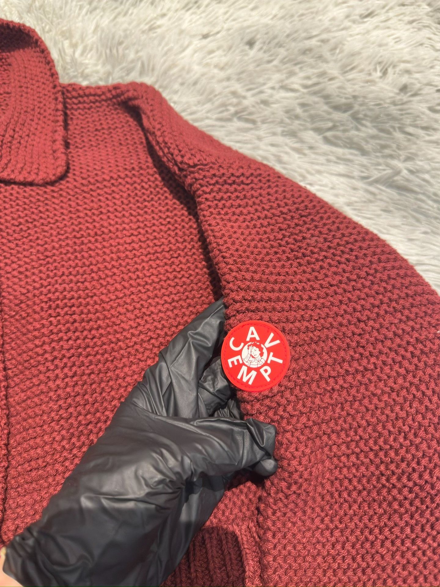 Cav Empt CE/CAVEMPT Wine Red Single-Breasted Knit Sweater Size US M / EU 48-50 / 2 - 4 Thumbnail