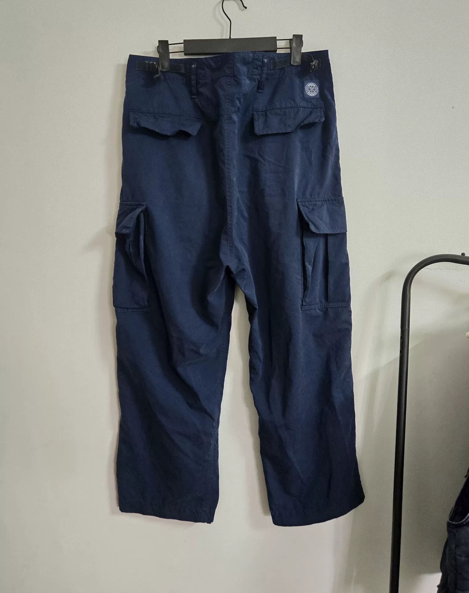 Porter Classic Porter Classic Indigo Nylon Cargo Pants Size US 35 - 2 Thumbnail