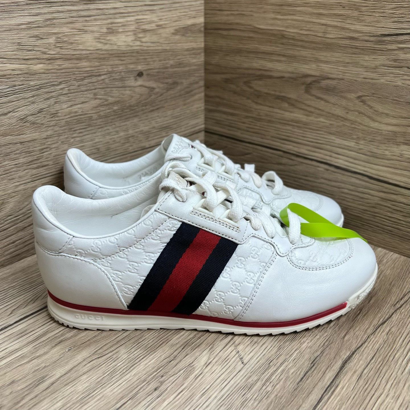 Gucci Gucci Striped White Lowtop Sneakers us_6 Women Size US 6 / IT 36 - 3 Thumbnail